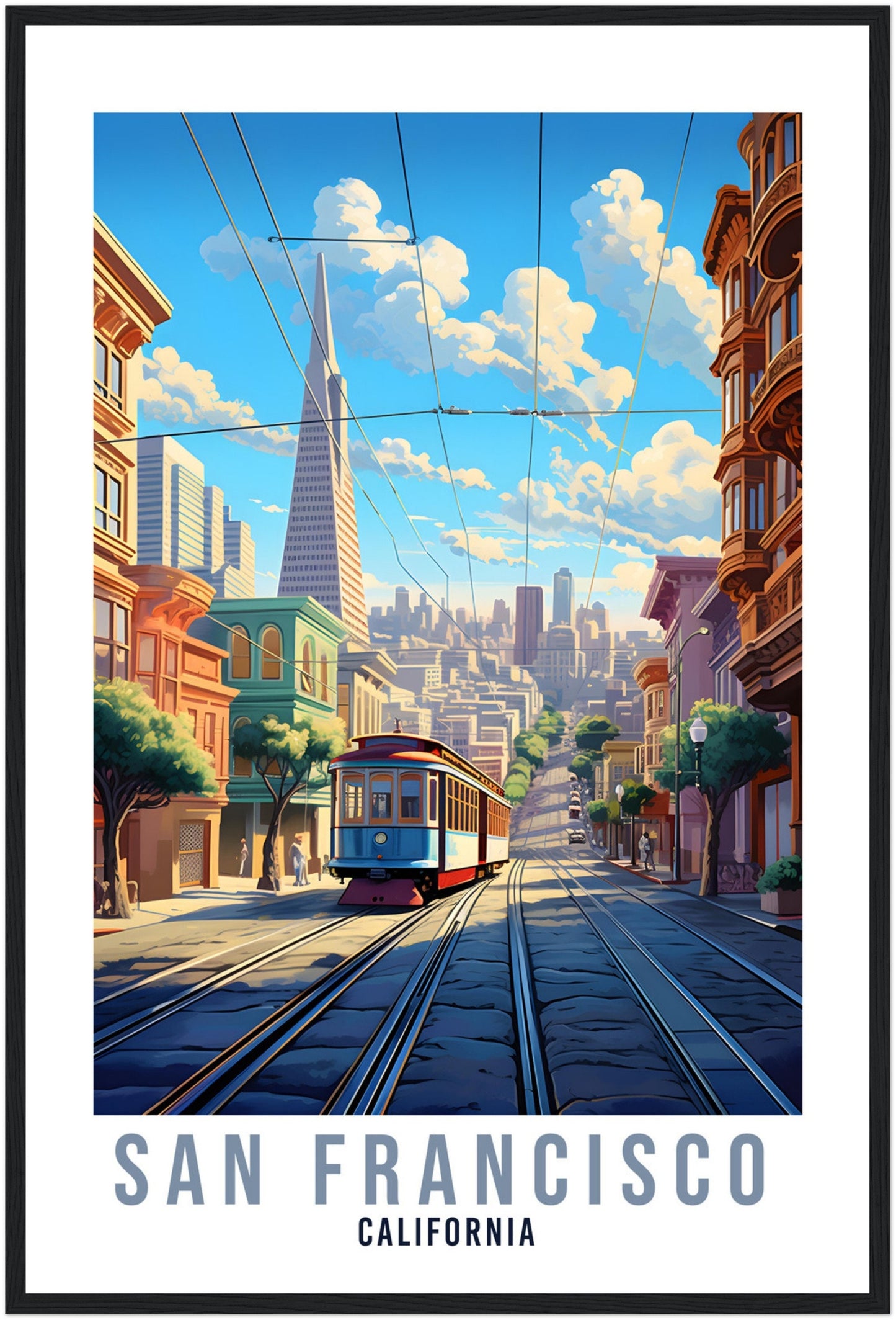 San Francisco Travel Print Wall Art San Francisco Street Wall Hanging Travel Poster San Fran USA Home Decor United States Gift Travel Art