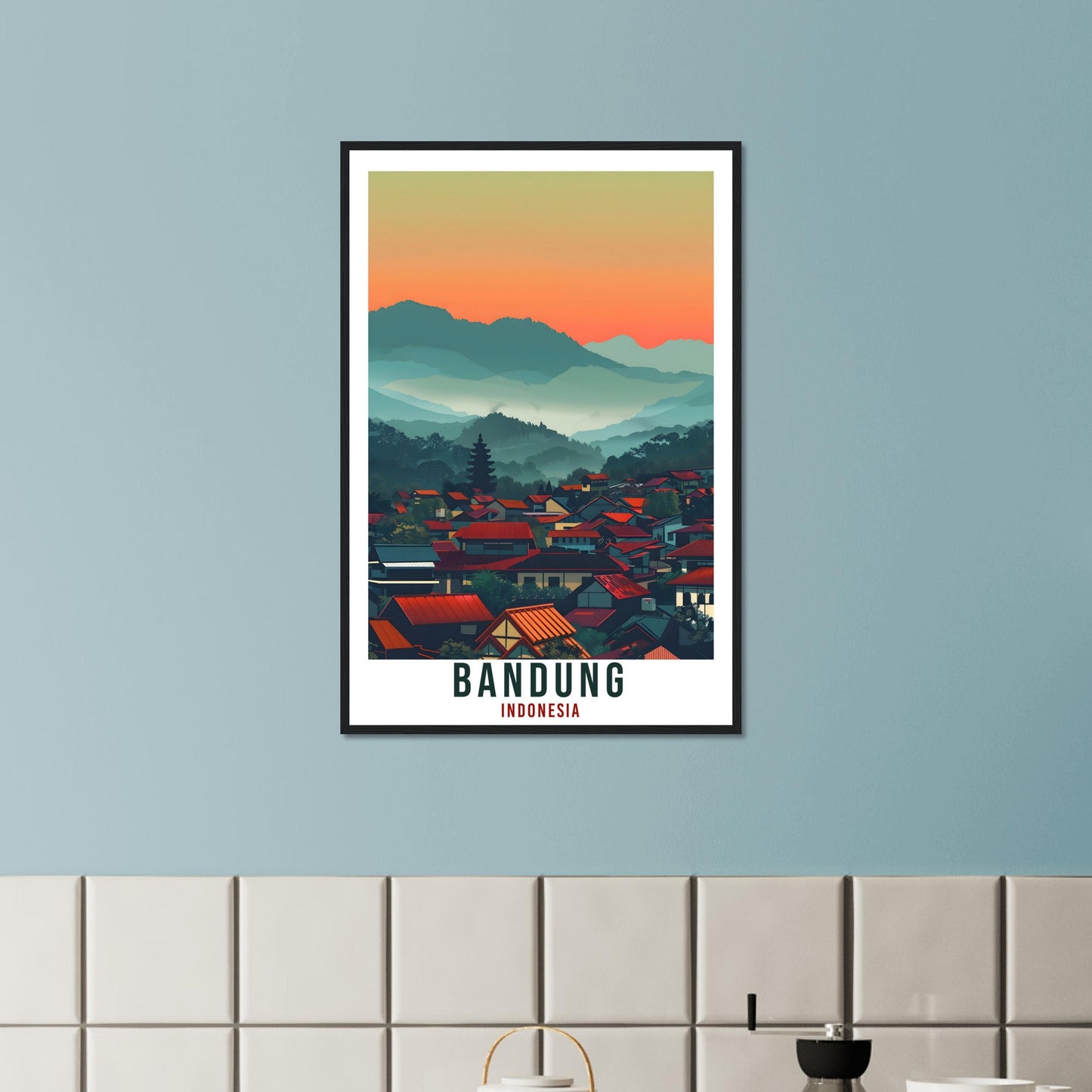 Bandung Bali Travel Print Bali Wall Art Wall Hanging Home Décor Bandung Gift Landmark Artwork Travel Art Indonesia Bandung Travel Poster