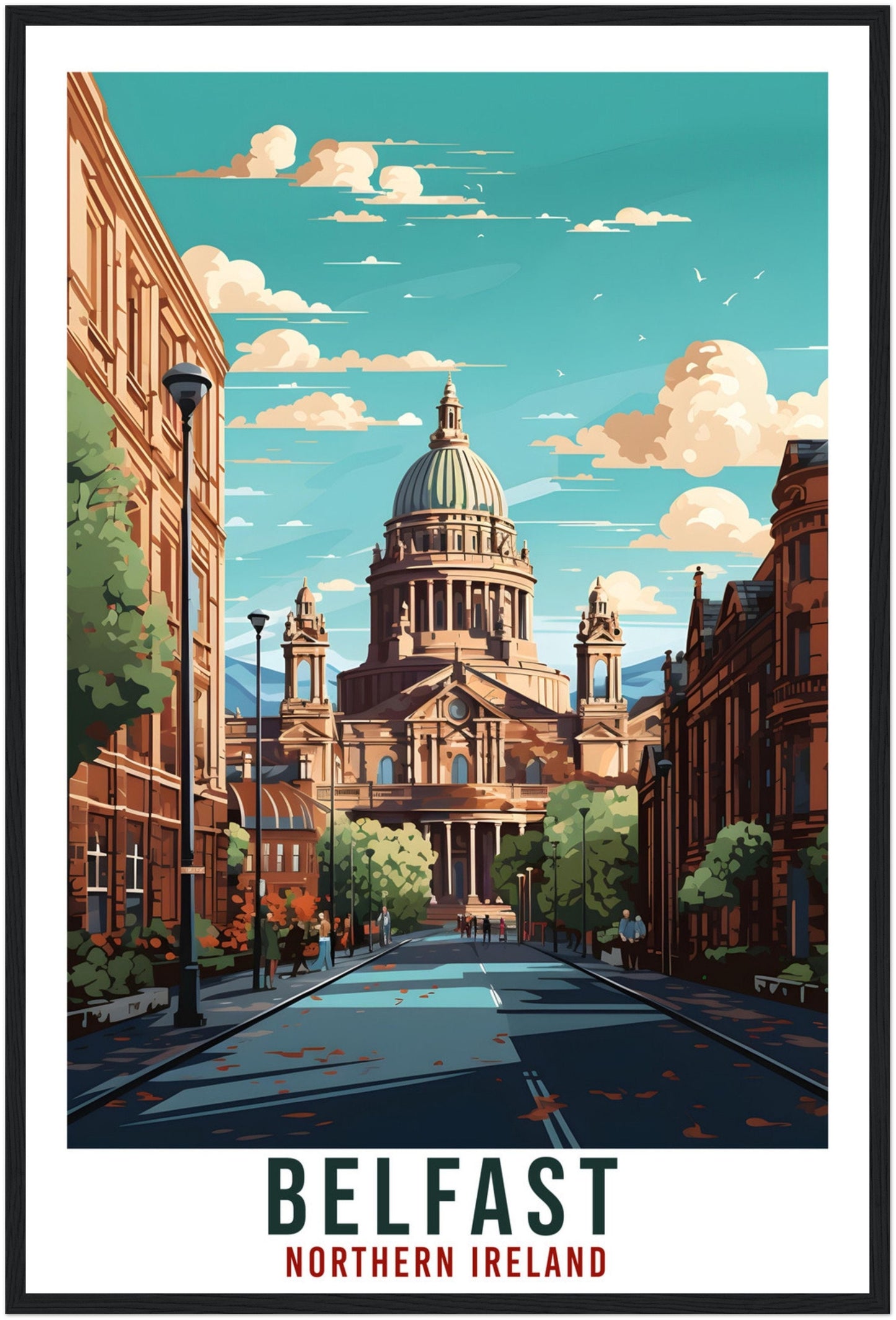 Belfast Travel Print Northern Ireland Home Decoration Belfast City Wall Art Gift Wall Hanging Art Lover Irish Artwork Ireland Travel Poster