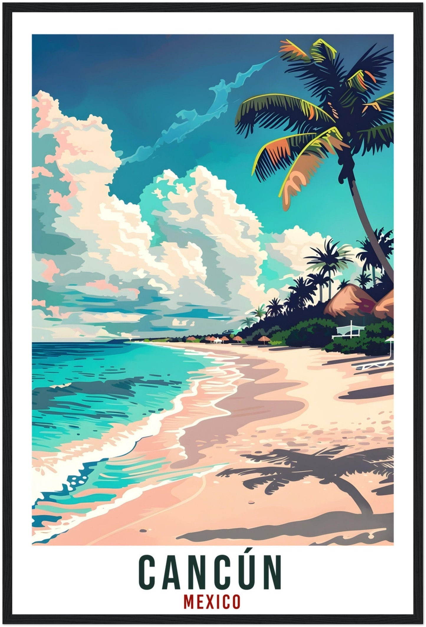 Cancún Mexico Travel Print Mexico Wall Art Wall Hanging Home Décor Cancún Beach Gift Mexico Landmark Artwork South America Travel Poster