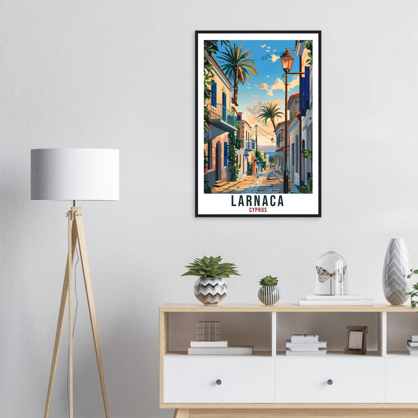 Larnaca Cyprus Travel Print Larnaca Wall Art Wall Hanging Home Décor Larnaca Gift Cyprus Landmark Artwork Gift Cyprus Holiday Travel Poster