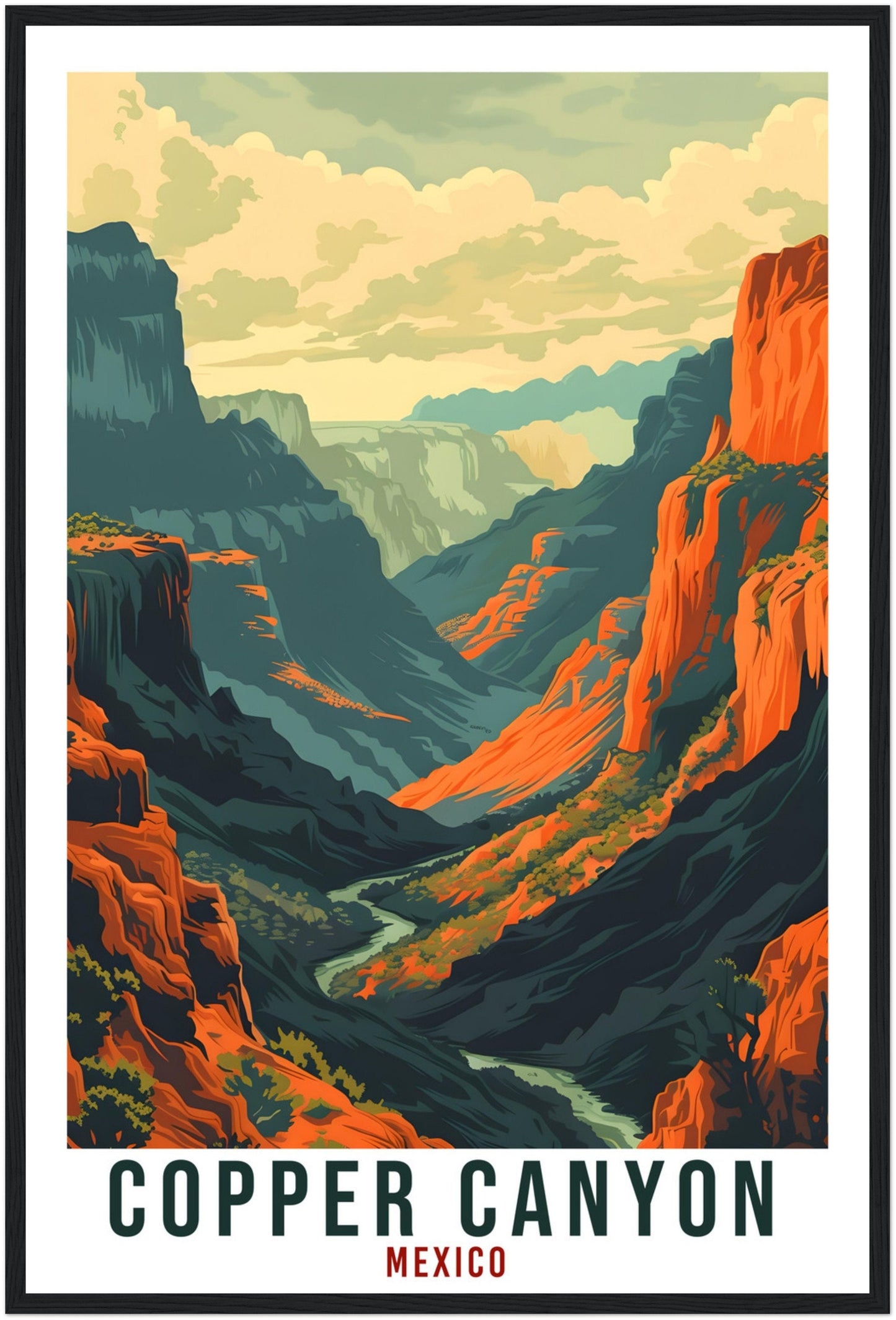 Copper Canyon Mexico Travel Print Mexico Wall Art Wall Hanging Home Décor Copper Canyon Gift Mexico Artwork Gift South America Travel Poster