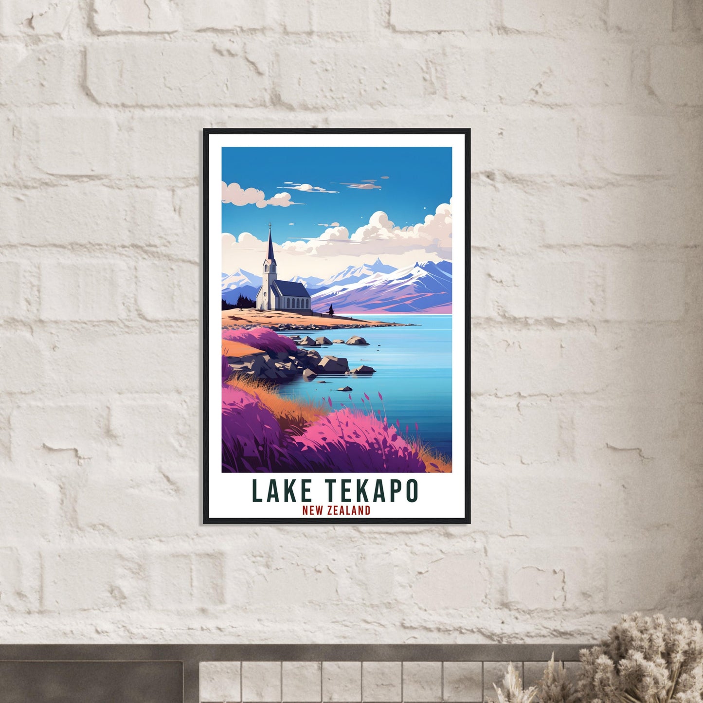 Lake Tekapo Travel Print Wall Art Lake Tekapo New Zealand City Landscape Artwork Tekapo Art Gifts Tekapo Travel Poster New Zealand Art Lover