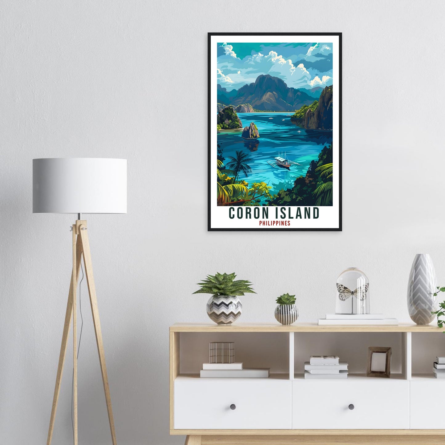 Coron Island Philippines Travel Print Wall Art Wall Hanging Home Décor Coron Island Gift Artwork Travel Art Philippines Beach Travel Poster