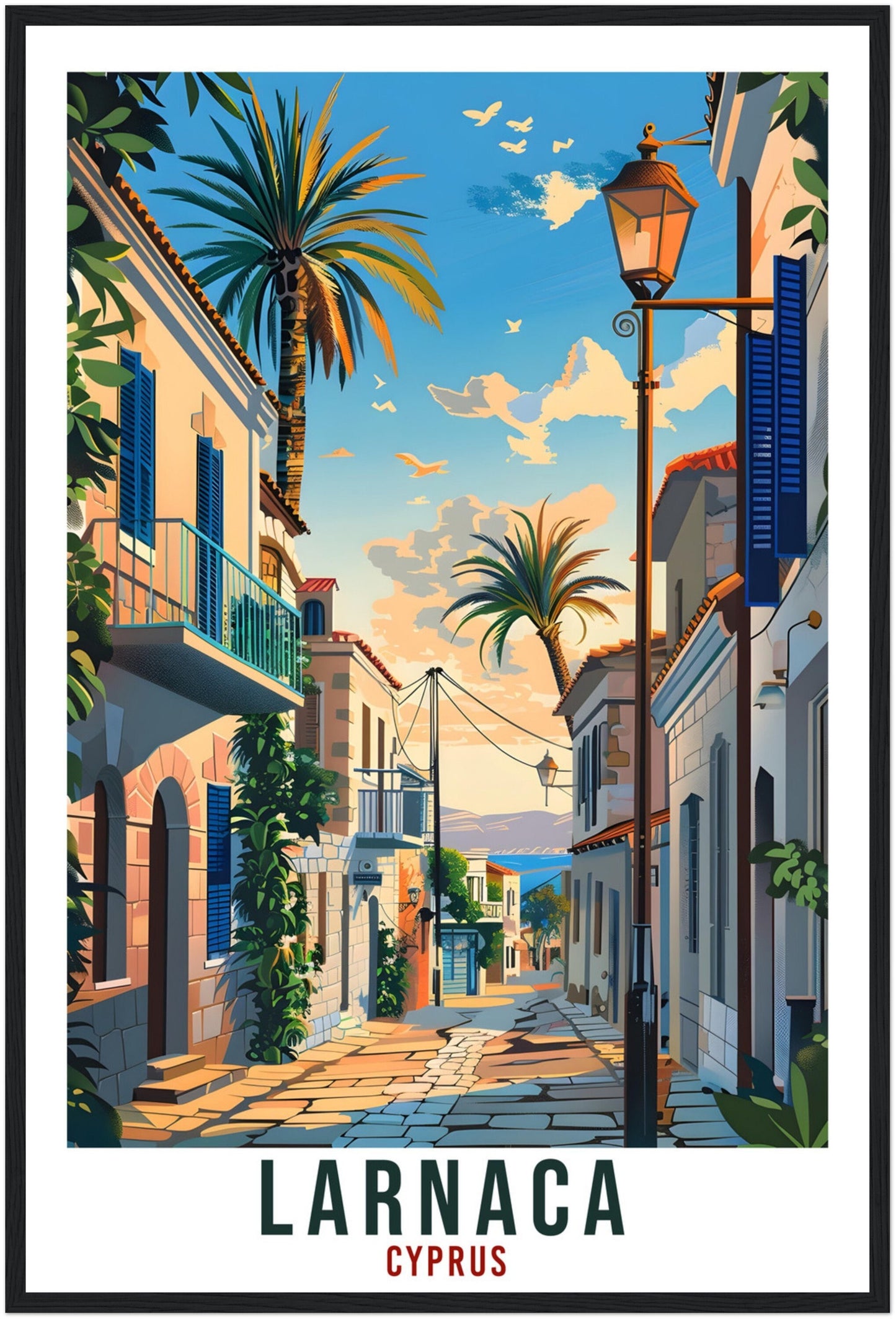 Larnaca Cyprus Travel Print Larnaca Wall Art Wall Hanging Home Décor Larnaca Gift Cyprus Landmark Artwork Gift Cyprus Holiday Travel Poster