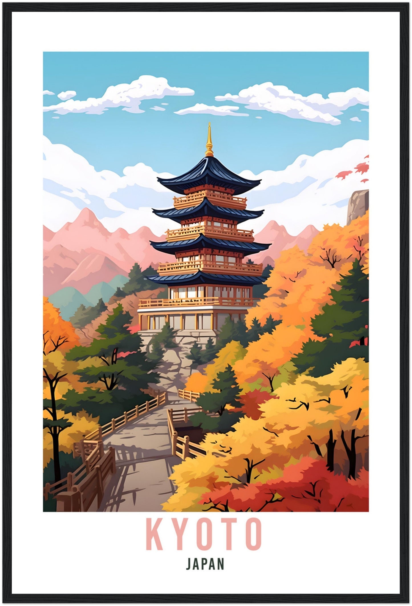 Kyoto Travel Poster Kyoto Wall Hanging Japan Artwork Travel Print Wall Art Kyoto Japan Asia Home Decor Kyoto Gift Travel Art Japan Gift Art