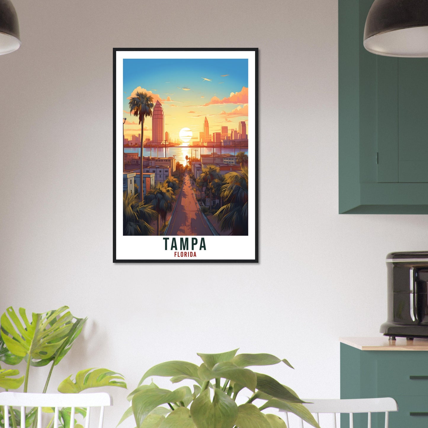 Tampa Travel Print Florida Home Decoration USA City Wall Art Gift Wall Hanging Art Lover Florida Artwork Tampa Bay Skyline Travel Poster