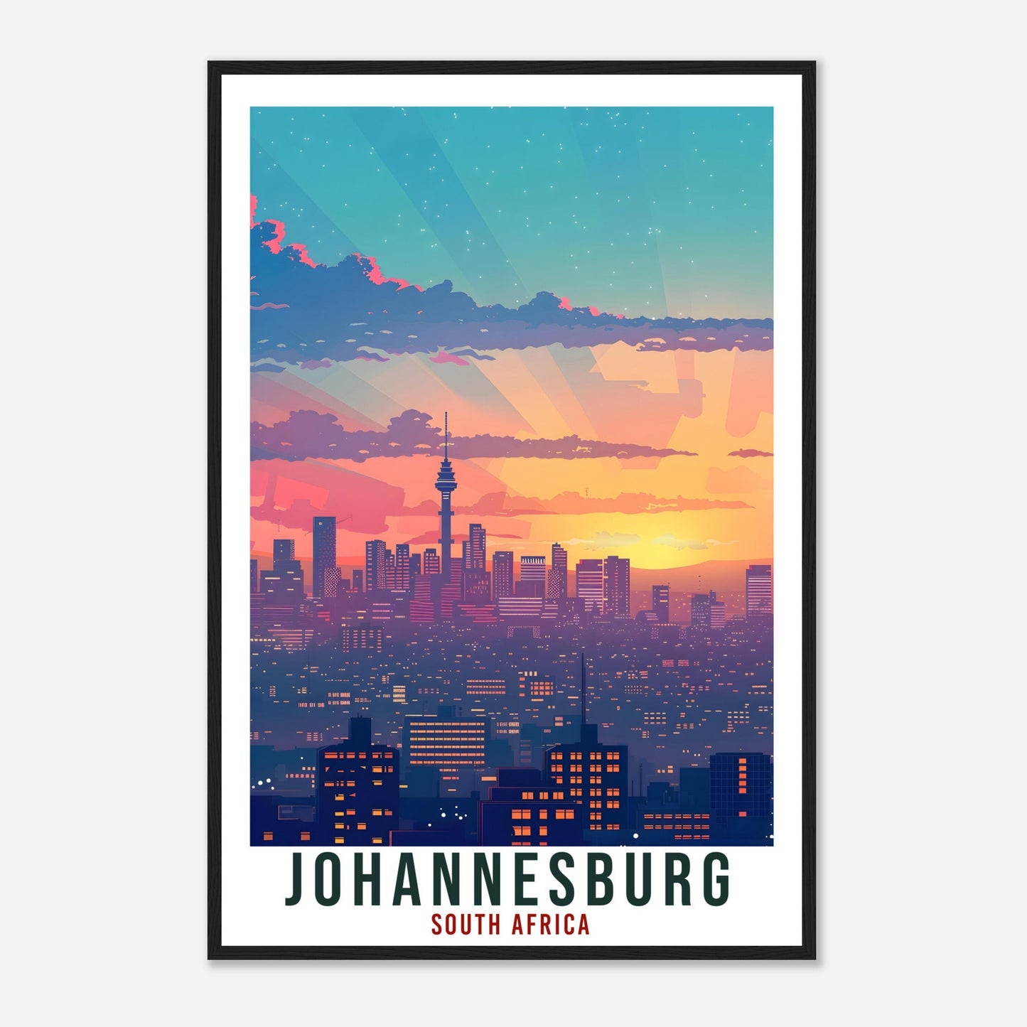 Johannesburg South Africa Travel Poster Wall Art Wall Hanging Home Décor Johannesburg Gift Art Lovers Artwork Gift Print South African Print