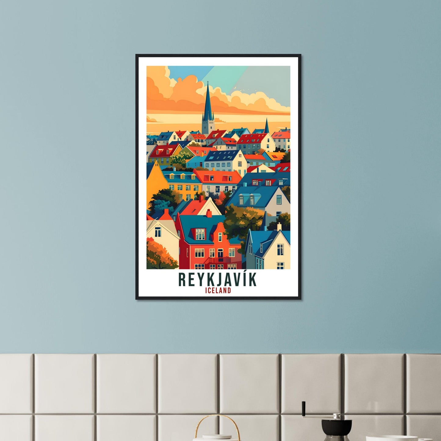 Reykjavík Iceland Travel Print Wall Art Wall Hanging Home Décor Reykjavík Gift Travel Art Iceland Artwork City Landscape Travel Poster
