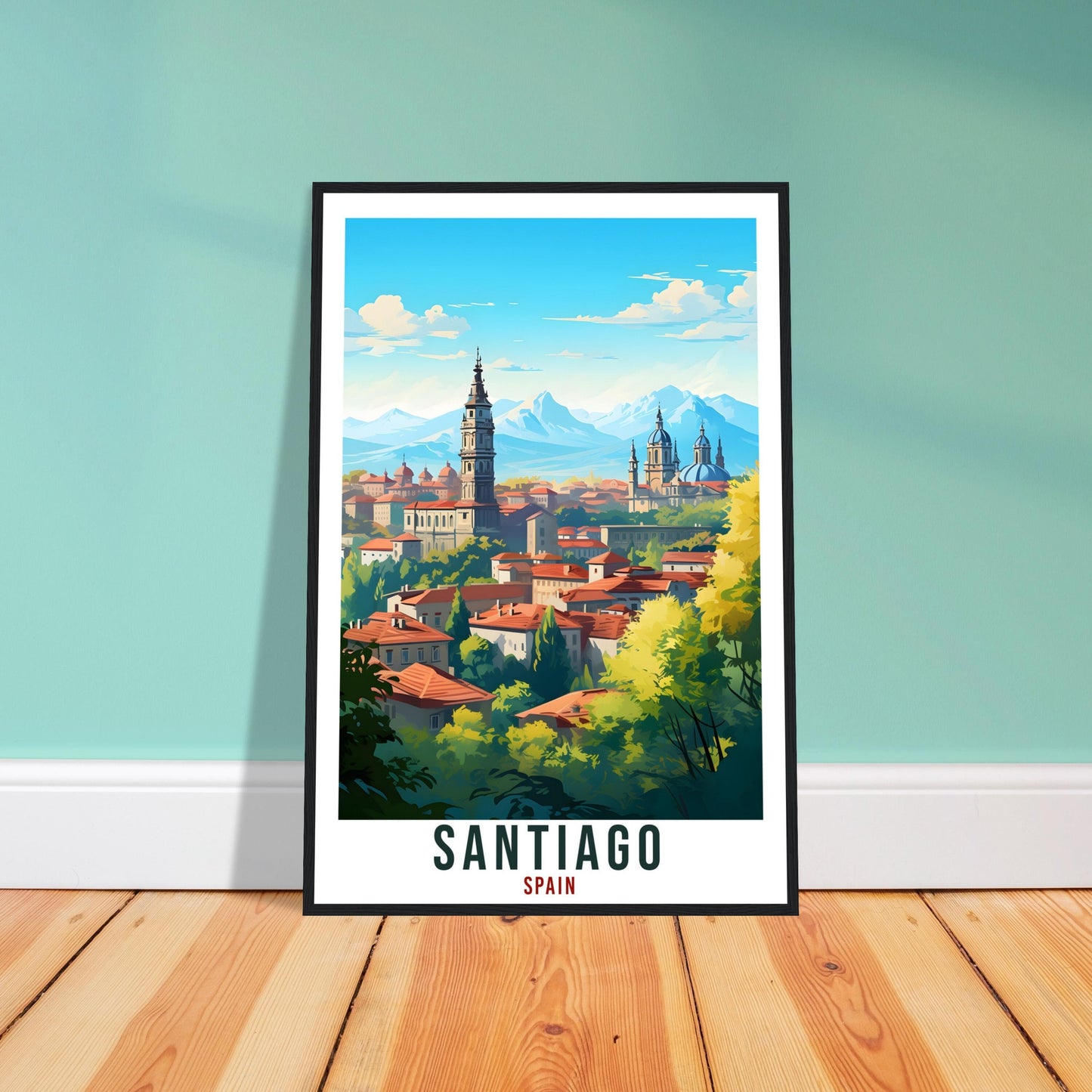 Santiago Travel Print Spain Home Decoration Santiago Spanish City Wall Art Gift Wall Hanging Art Lover Spain Artwork Santiago Travel Poster