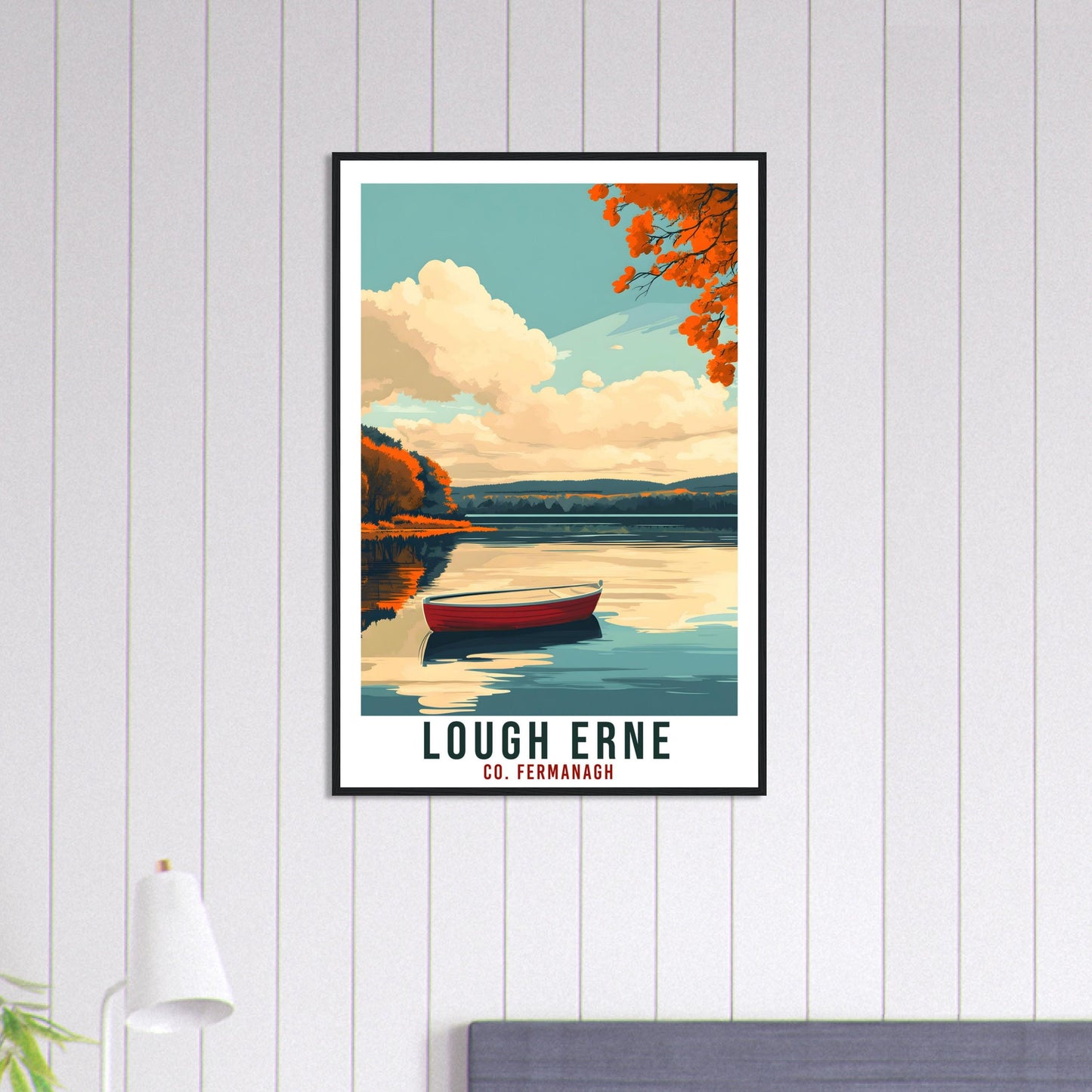 Lough Erne Travel Print Fermanagh Home Decor Lough Erne Wall Art Wall Hanging Art Lover Artwork Travel Poster Northern Ireland Travel Art