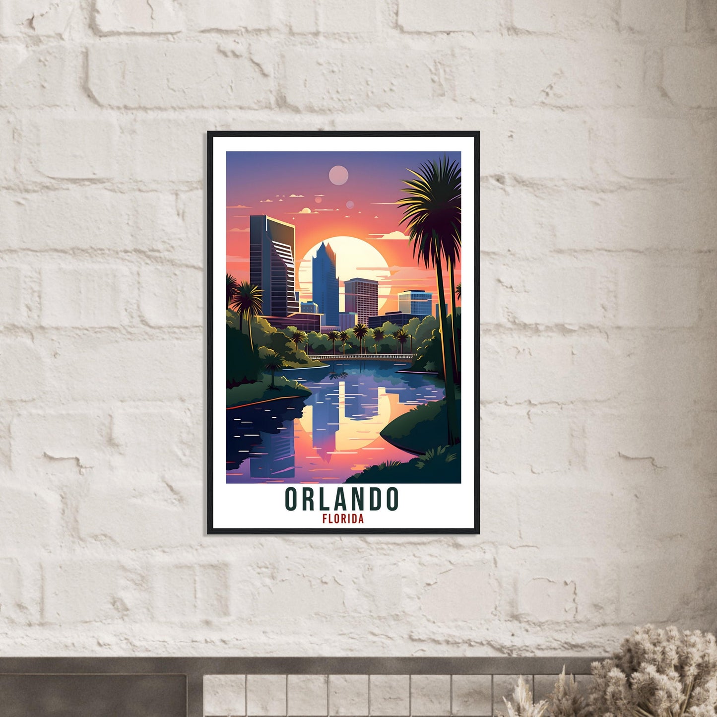 Orlando Travel Print Florida Home Decoration USA City Wall Art Gift Wall Hanging Art Lover Florida Artwork Orlando Travel Poster