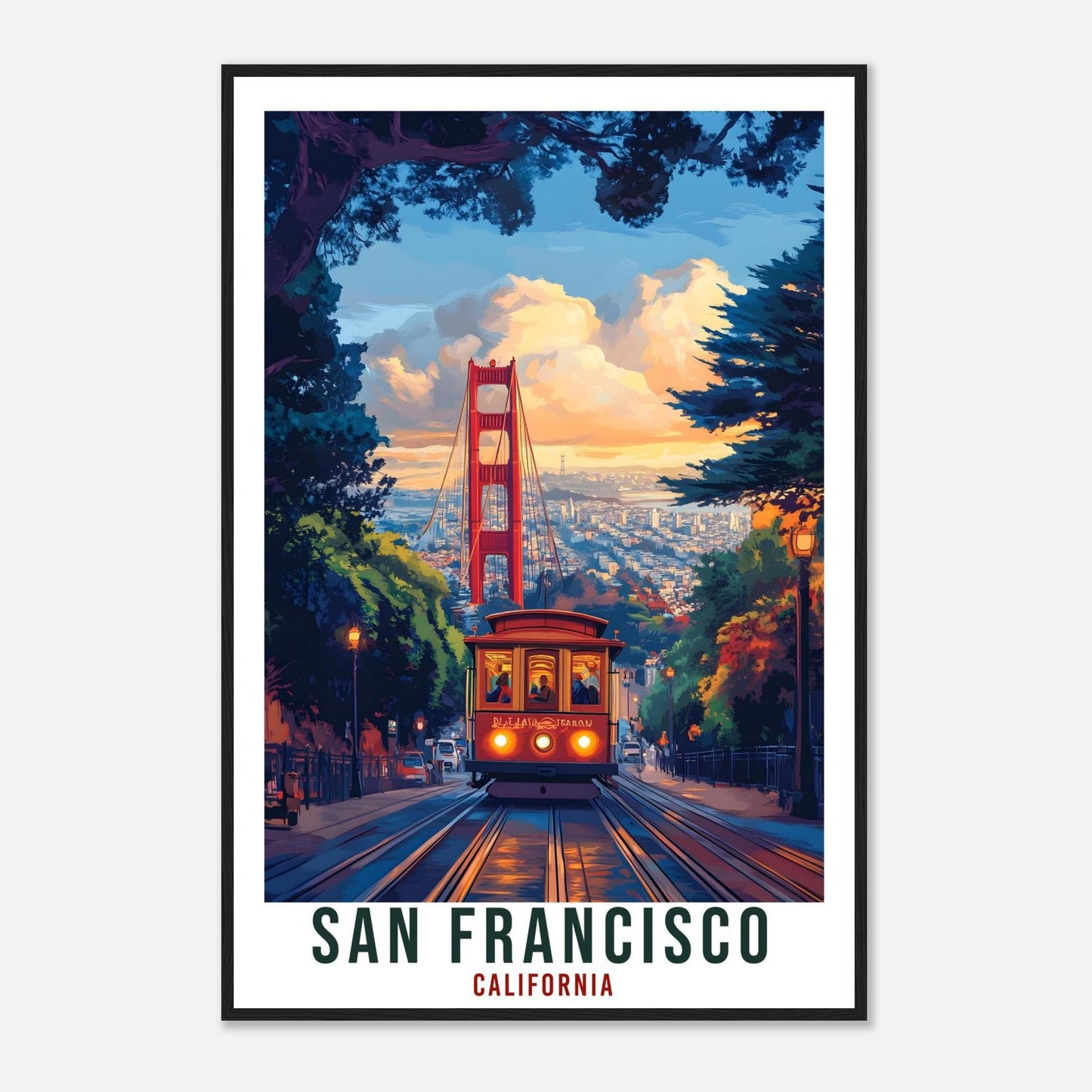 San Francisco Travel Print California Home Decor Wall Art Gift Wall Hanging Art Lover San Francisco United States Artwork Travel Poster Art