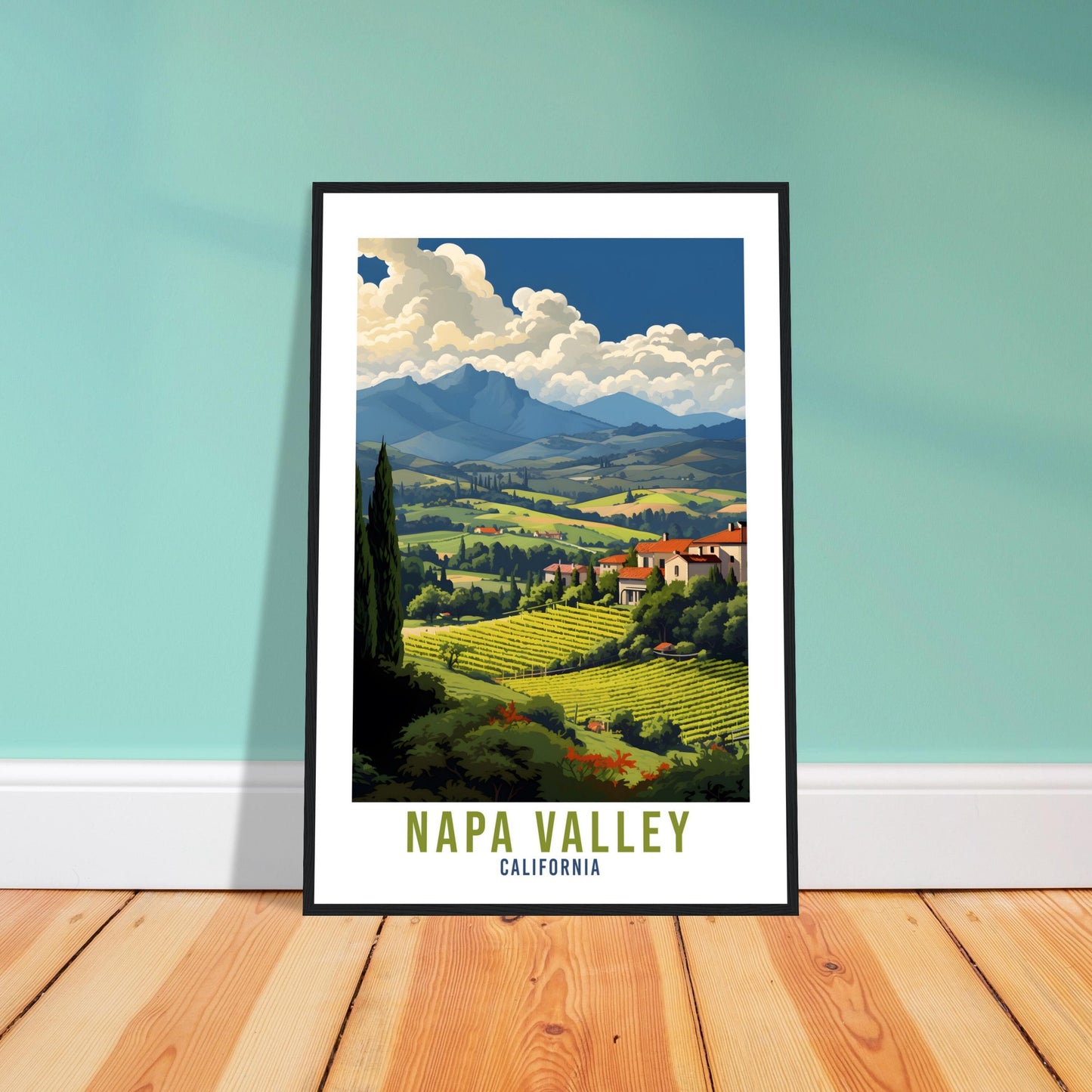 Napa Valley Travel Print Napa Valley Wall Art Wall Hanging Napa Valley Gift Travel Poster California Art Lover Gift Napa Valley Vineyards
