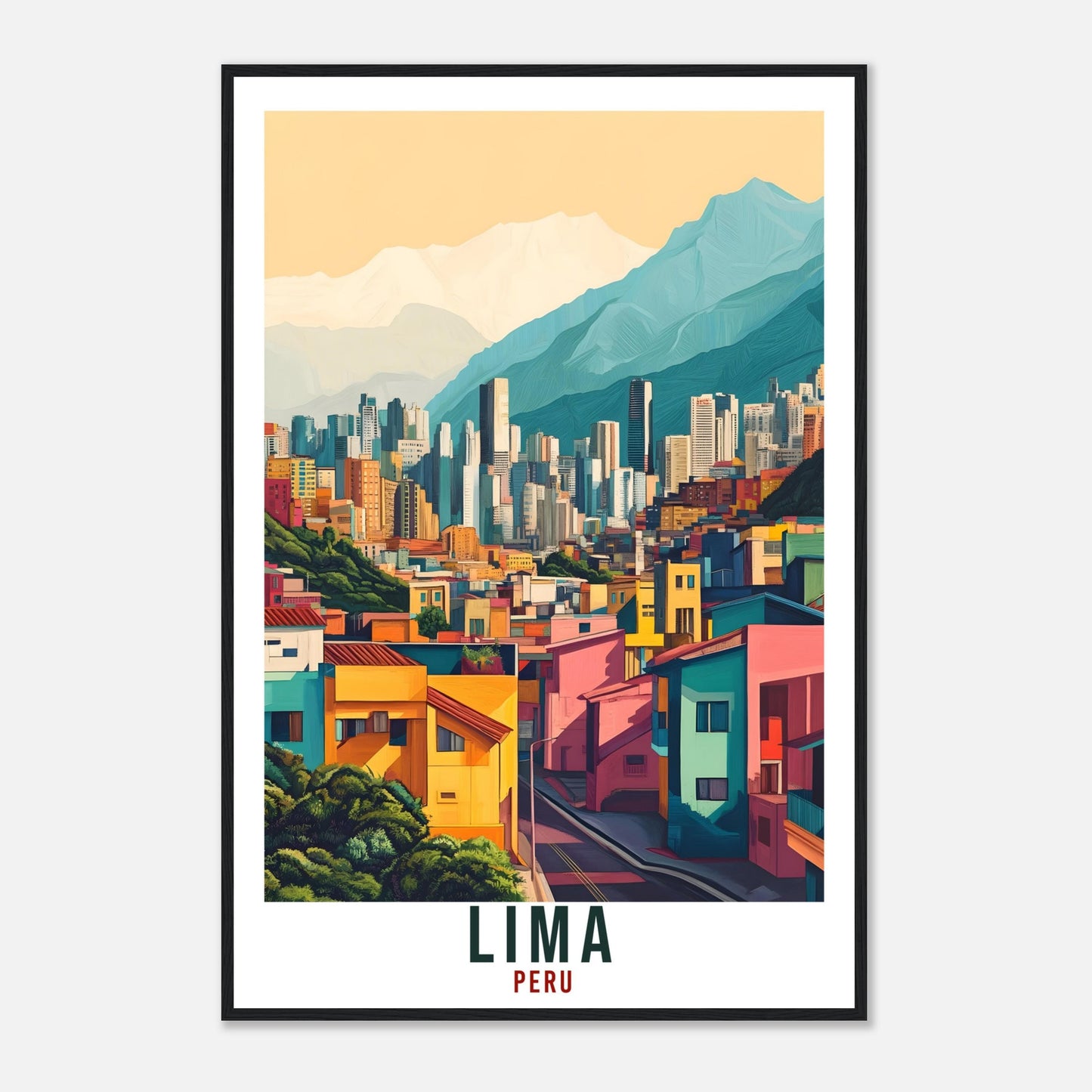 Lima Travel Print Peru Home Decor Lima Wall Art Gift Wall Hanging Art Lover Lima Cityscape Art Peruvian Artwork Travel Poster Travel Art