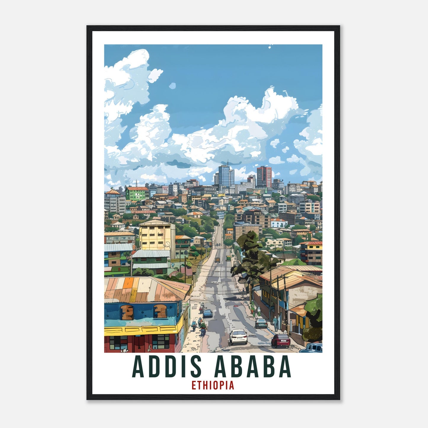 Addis Ababa Ethiopia Travel Print Wall Art Wall Hanging Home Décor Addis Ababa Gift Art Lovers Ethiopia Artwork Gift Print African Poster