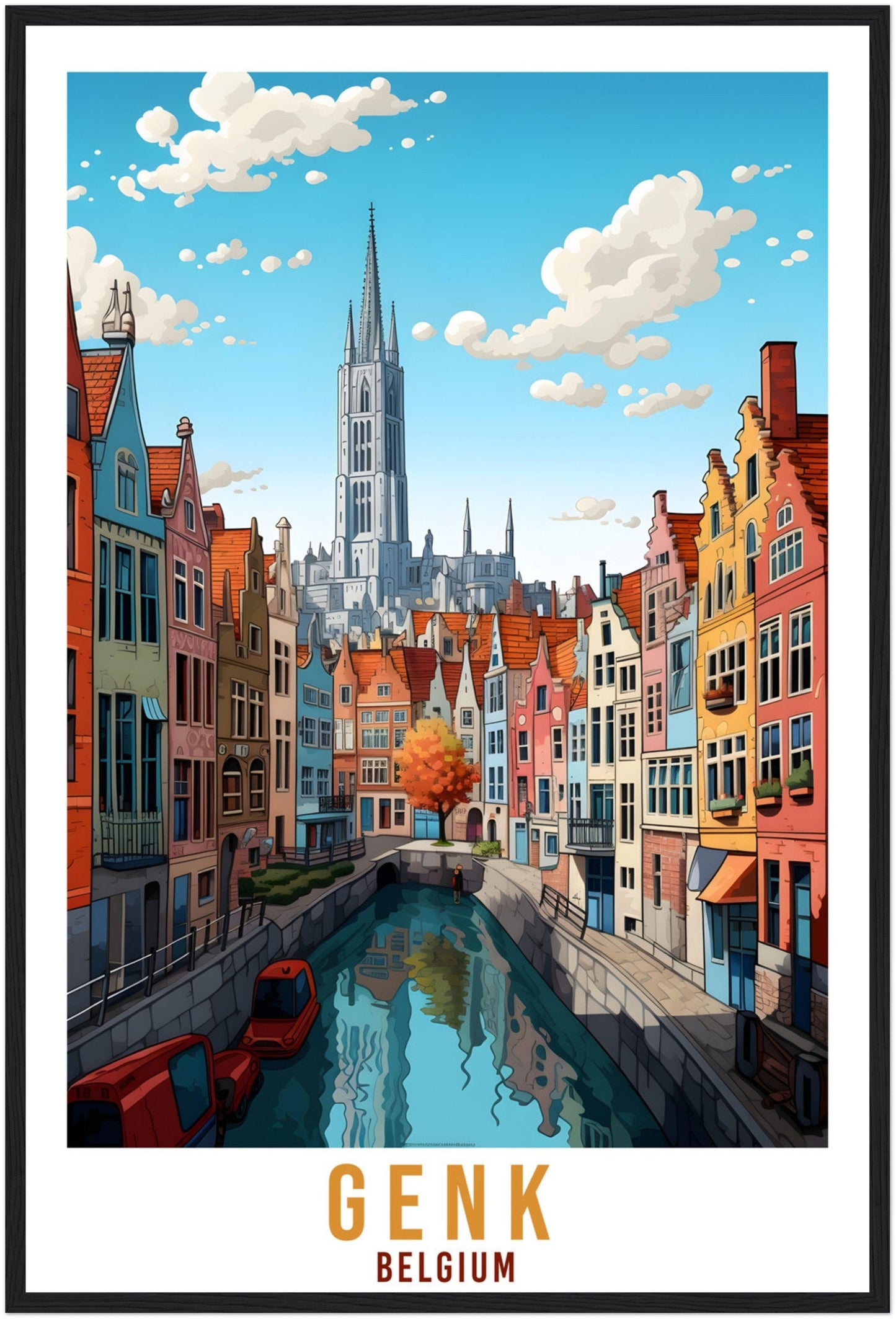 Genk Travel Poster Wall Art Genk Belgium Home Décor Artwork Wall Hanging Genk Art Gifts Genk Travel Print Belgian Art Lovers Gift Genk