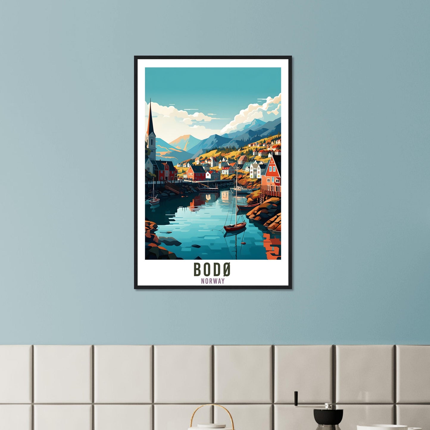 Bodø Norway Travel Print Bodø Wall Hanging Norway Arctic Bodø Travel Poster Northern Norway Wall Art Bodø Travel Poster Wall Hanging Artwork