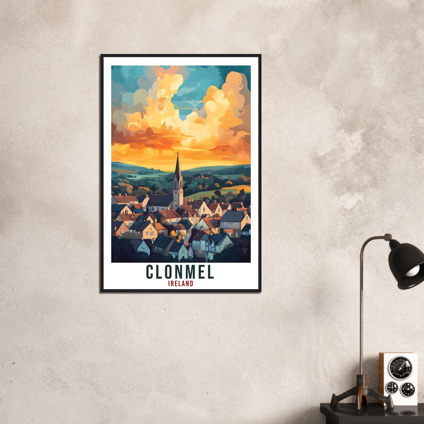 Clonmel Travel Print Ireland Home Decor Tipperary Wall Art Gift Wall Hanging Art Lover Clonmel Irish Artwork Travel Poster Ireland Travel
