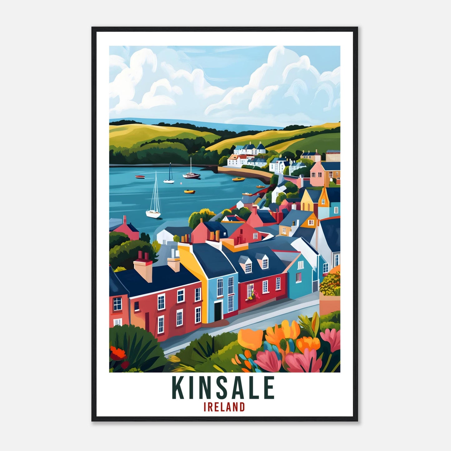 Kinsale Travel Print Ireland Home Decor Kinsale Wall Art Wall Hanging Art Lover Irish Artwork Travel Poster Kinsale Ireland Travel Art Gift