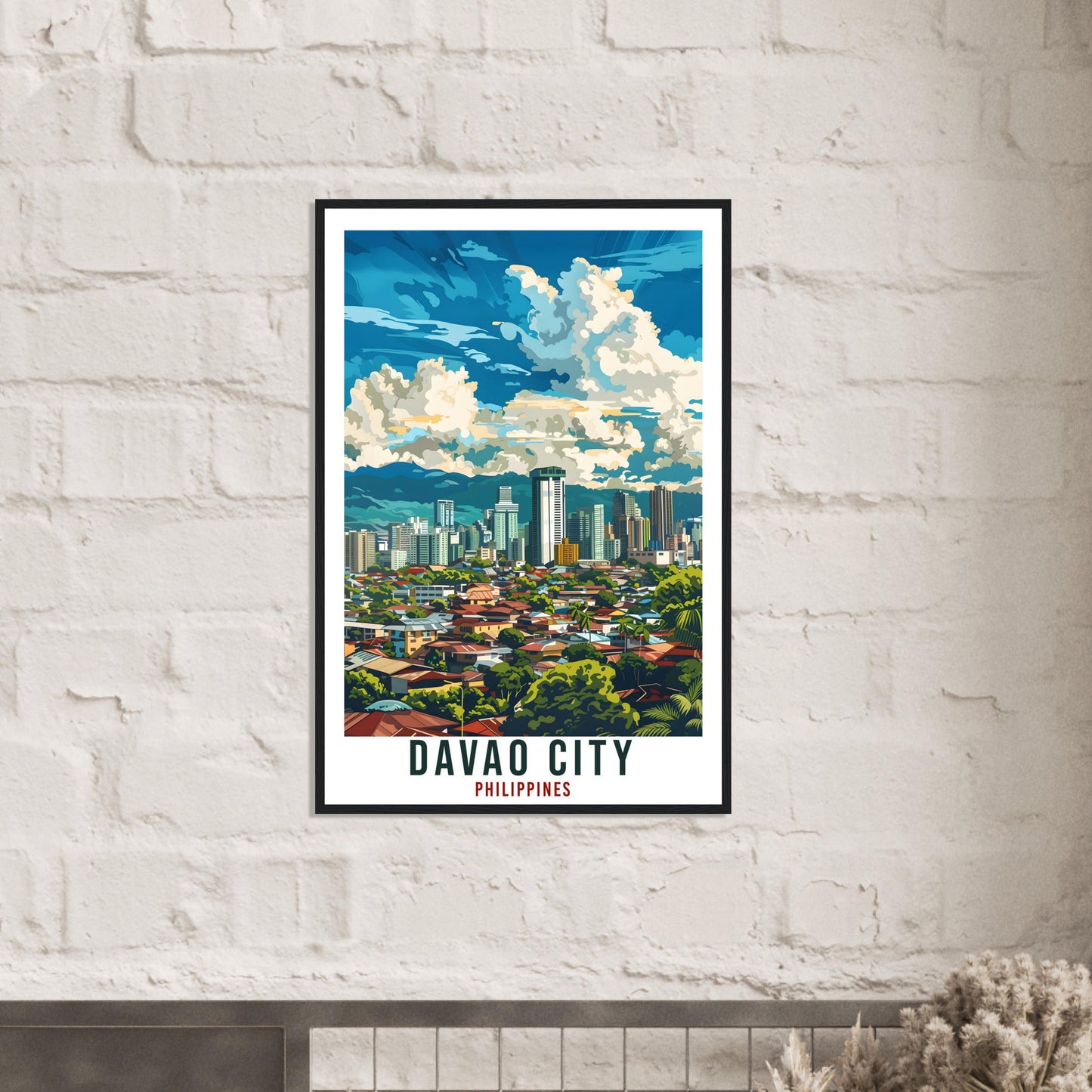 Davao City Philippines Travel Print Wall Art Wall Hanging Home Décor Davao City Gift Landmark Artwork Travel Art Philippines Travel Poster