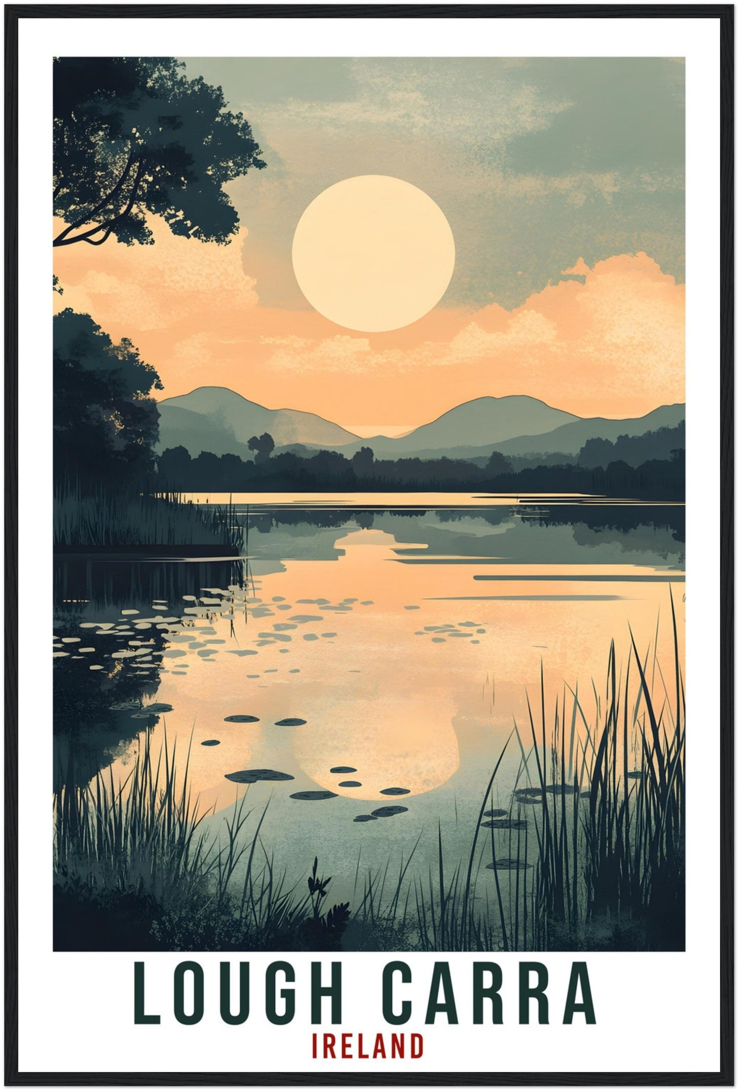 Lough Carra Travel Print Ireland Home Decor Lough Carra Wall Art Gift Wall Hanging Art Lover Mayo Irish Artwork Travel Poster Ireland Travel