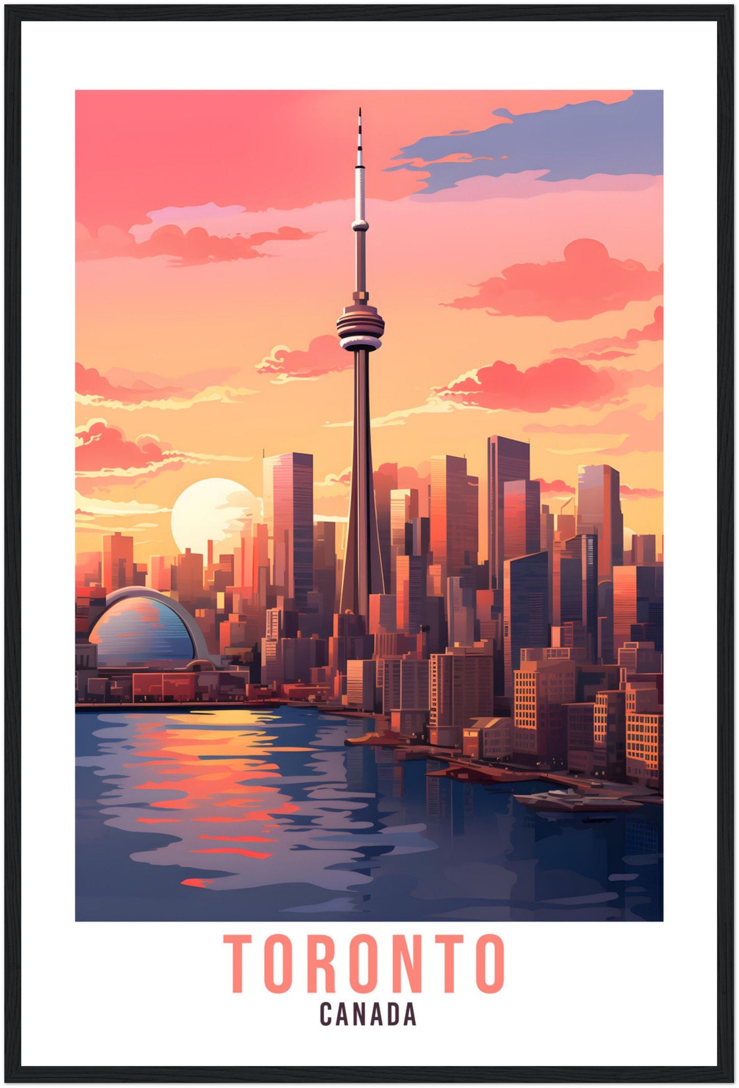 Toronto Travel Print Wall Art Toronto Canada Wall Hanging Home Decoration Toronto Sunset Gift Cityscape Wall Art Print Toronto Canada Poster