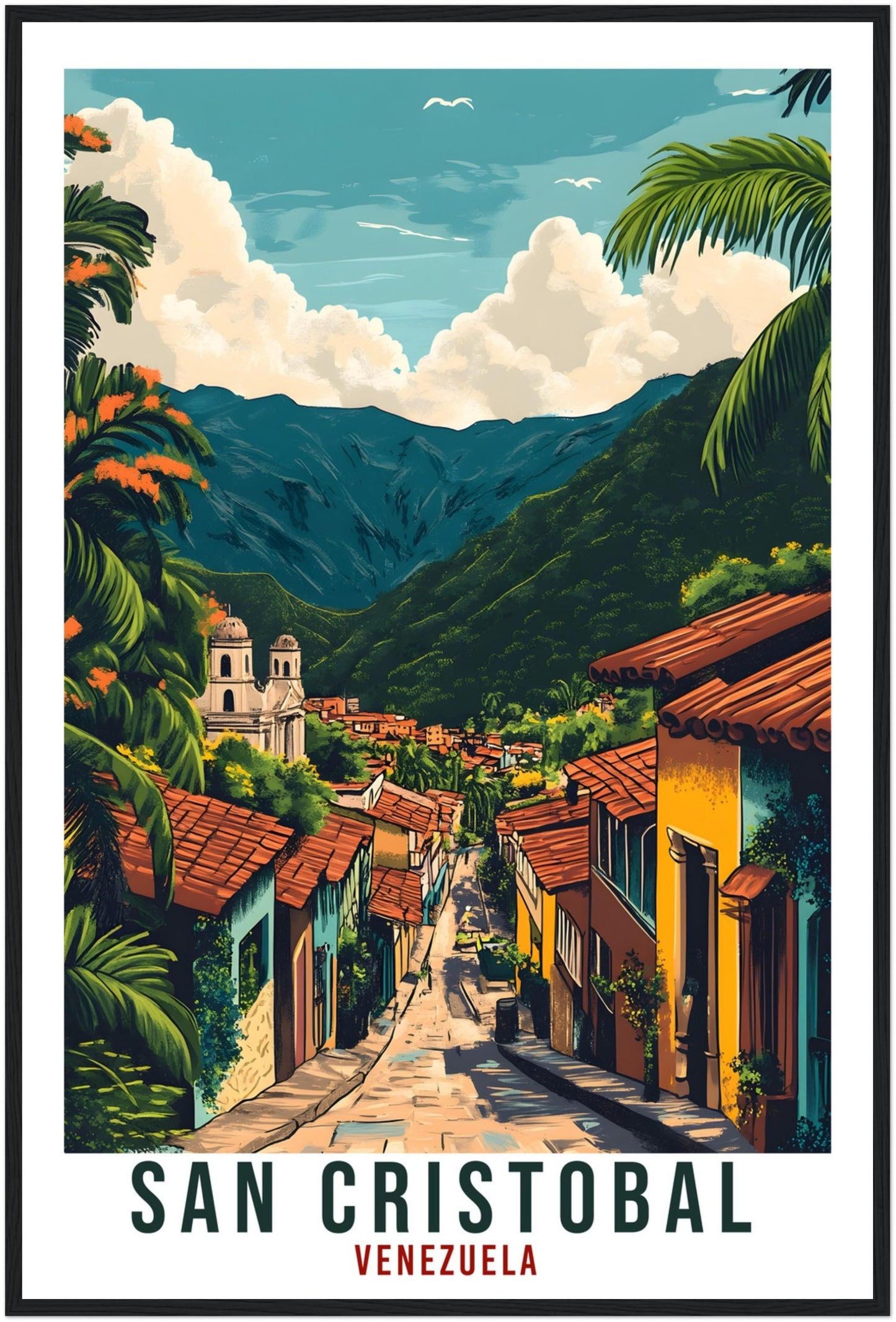 San Cristobal Travel Print Venezuela Home Decor San Cristobal Wall Art Wall Hanging Art Lover San Cristobal Venezuelan Artwork Travel Poster