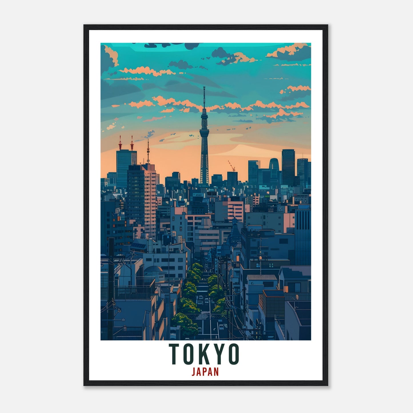 Tokyo Travel Print Japan Home Decoration Tokyo Wall Art Gift Wall Hanging Art Lover Japanese Artwork Japan Tokyo Travel Poster City Print