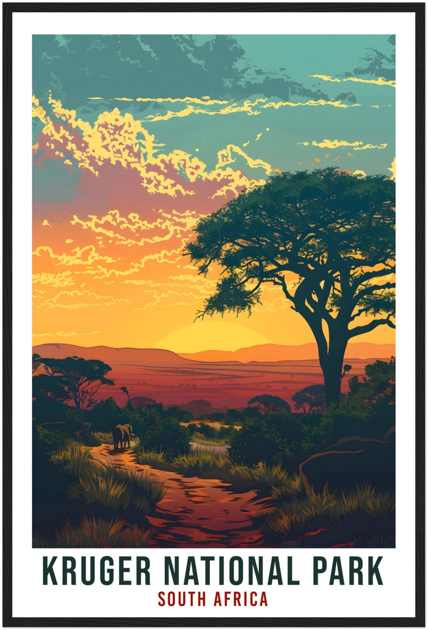 Kruger National Park South Africa Travel Print Wall Art Hanging Home Décor Kruger Gift Art Lovers Artwork Gift Print South African Poster
