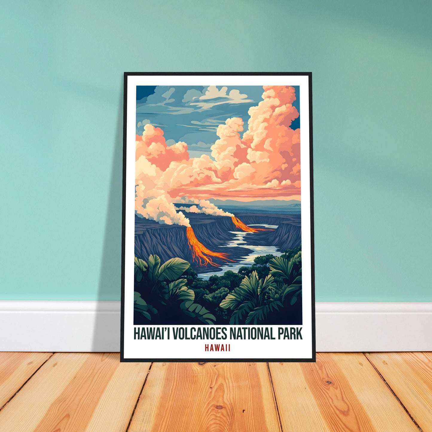Hawaii Volcanoes National Park USA Travel Print Wall Art Wall Hanging Home Décor Hawaii Volcano Gift Travel Art USA Artwork Travel Poster