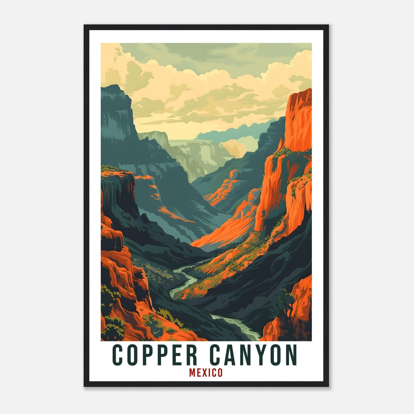 Copper Canyon Mexico Travel Print Mexico Wall Art Wall Hanging Home Décor Copper Canyon Gift Mexico Artwork Gift South America Travel Poster