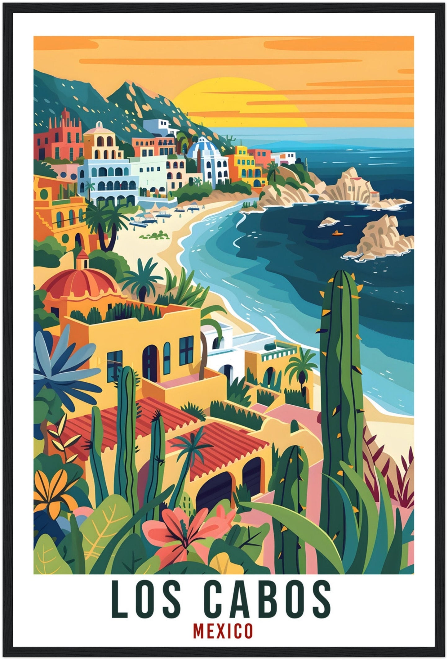 Los Cabos Mexico Travel Print Mexico Wall Art Wall Hanging Home Décor Los Cabos Gift Mexico Landmark Artwork South America Travel Poster