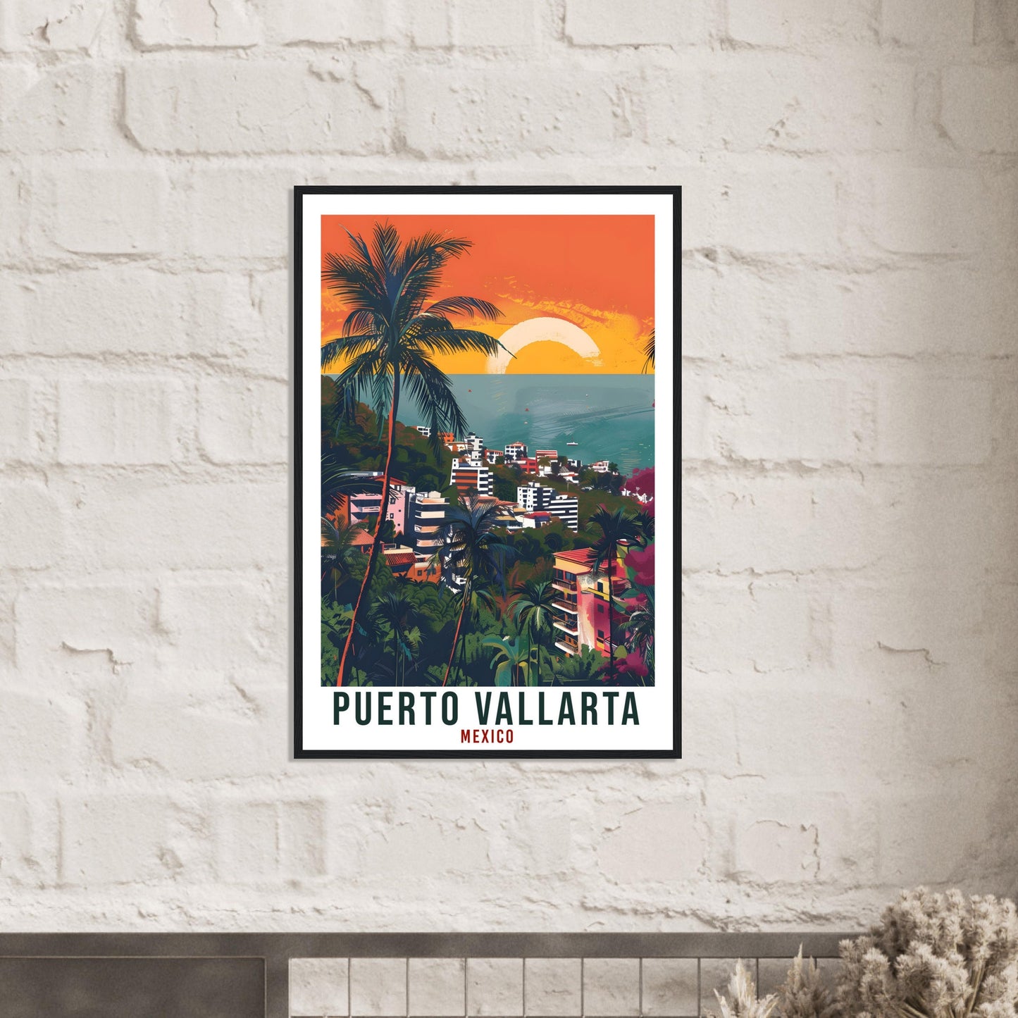 Puerto Vallarta Travel Print Mexico Home Decoration Wall Art Gift Wall Hanging Vallarta Mexico Artwork Mexico Travel Poster Holiday Print