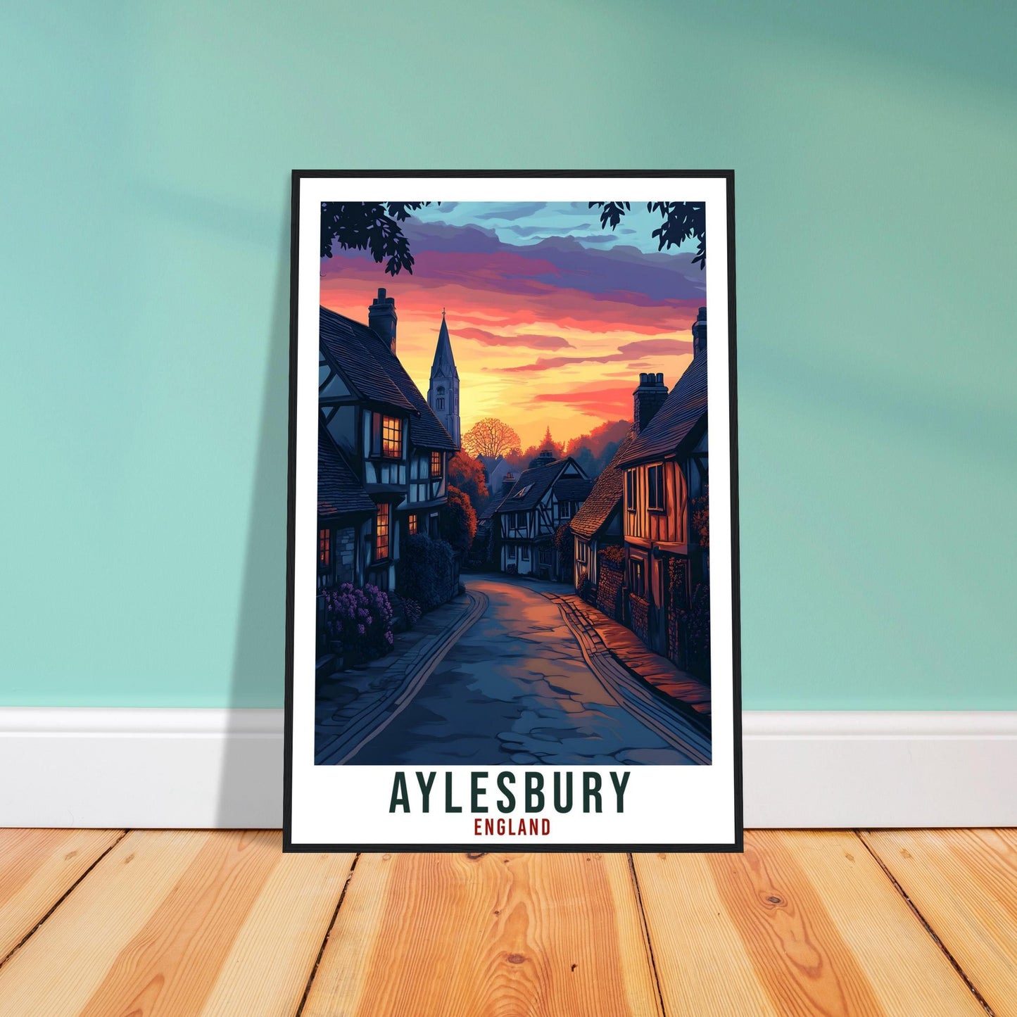 Aylesbury Travel Print England Decor Aylesbury Wall Art Gift Wall Hanging Art Lover Aylesbury England Artwork Travel Poster UK Travel Art