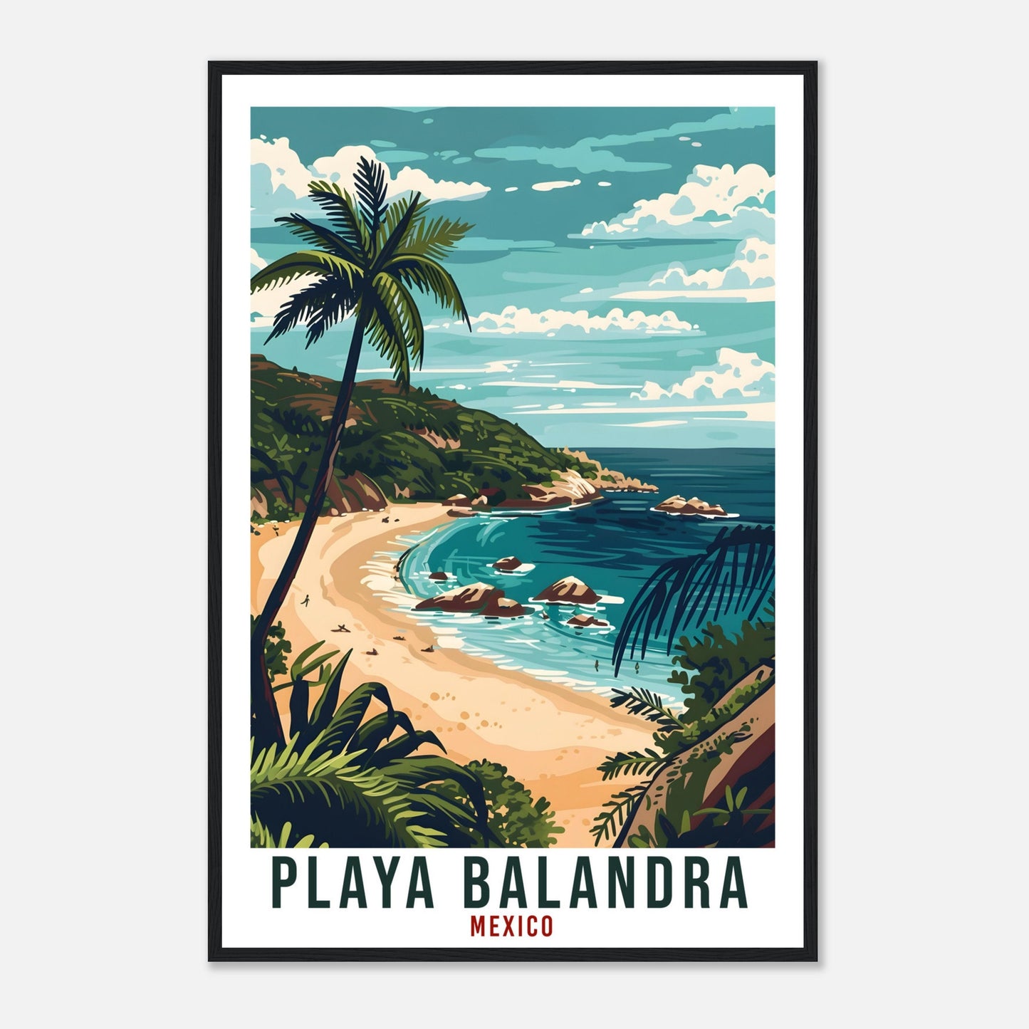 Playa Balandra Mexico Travel Print Mexico Wall Art Wall Hanging Home Décor Playa Balandra Gift Mexico Artwork South America Travel Poster