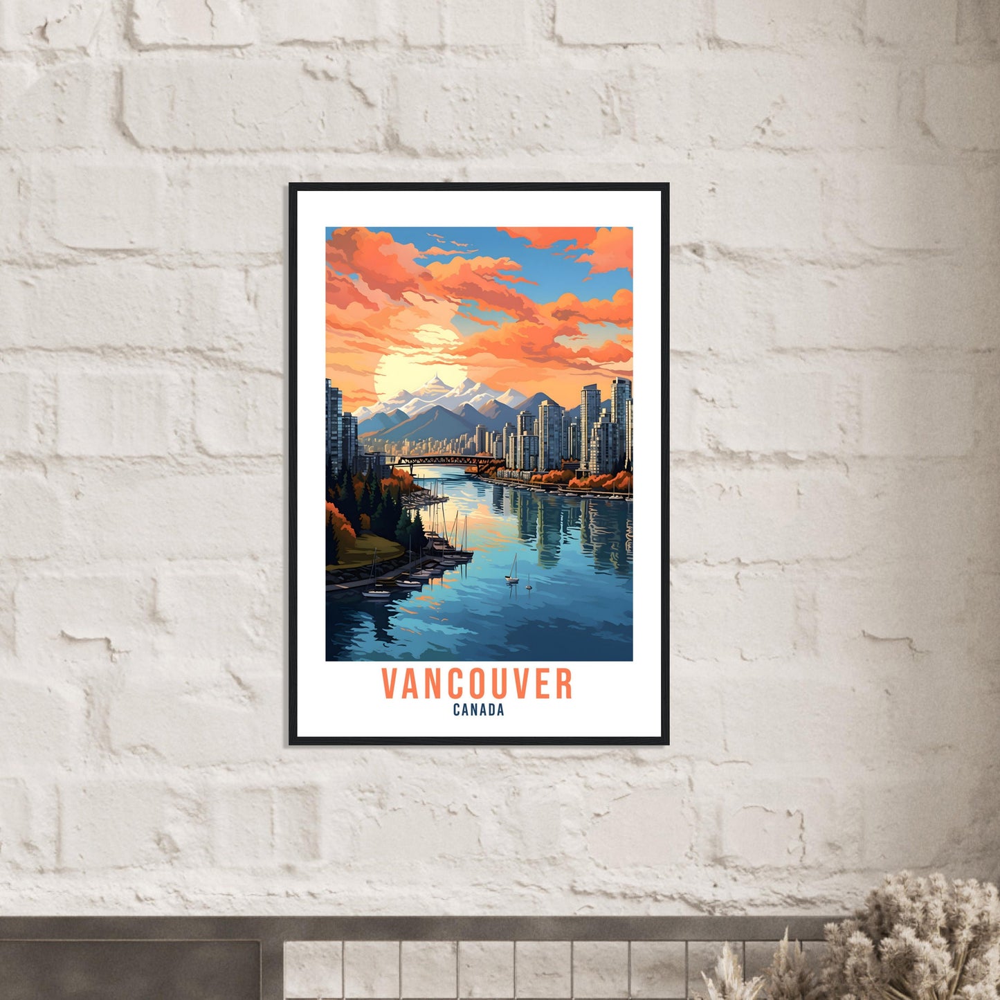 Vancouver Travel Print Wall Art Vancouver Canada Wall Hanging Home Decoration Vancouver City Sunset Wall Art Print Vancouver Canada Poster