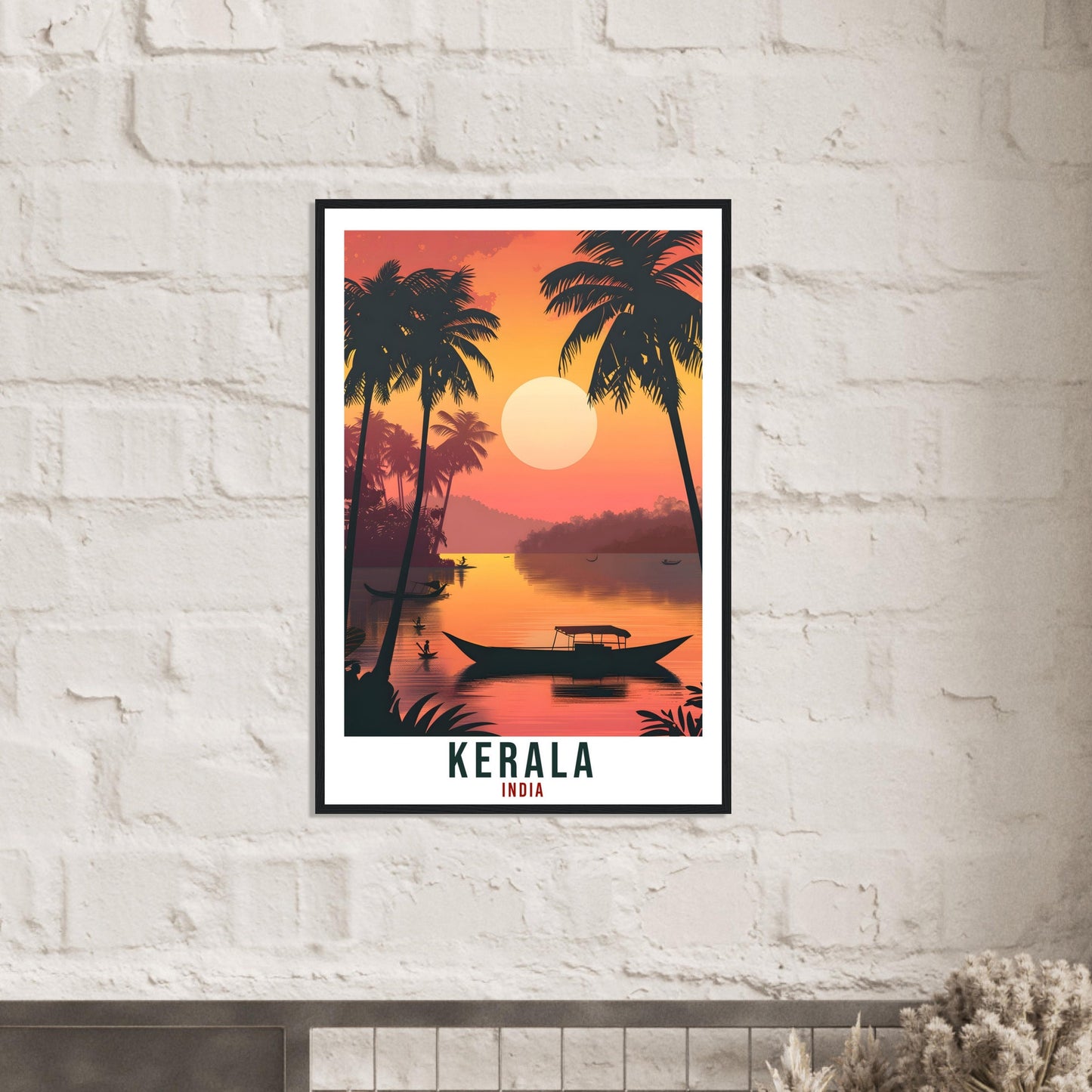 Kerala Travel Print India Home Decoration Wall Art Gift Wall Hanging Art Lover Indian Artwork India Kerala Travel Poster Kerala Coast Print