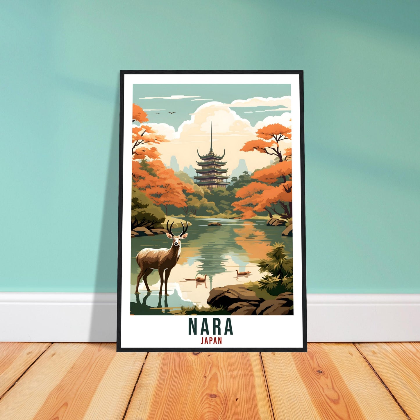 Nara Travel Print Japan Home Decoration Wall Art Gift Wall Hanging Art Lover Japanese Artwork Japan Nara Deer Travel Poster Cityscape Print