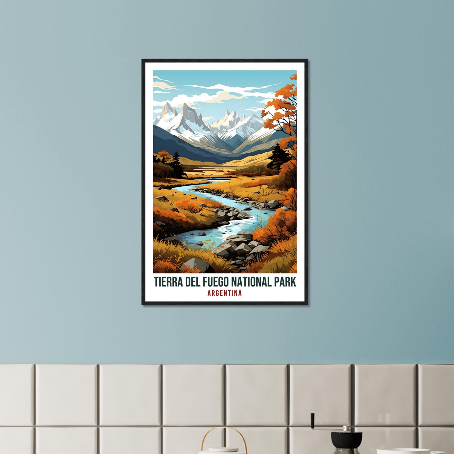 Tierra Del Fuego Travel Print Wall Art Argentina National Park Artwork Art Gifts Tierra Del Fuego Travel Poster Argentinian Art Lovers Gift