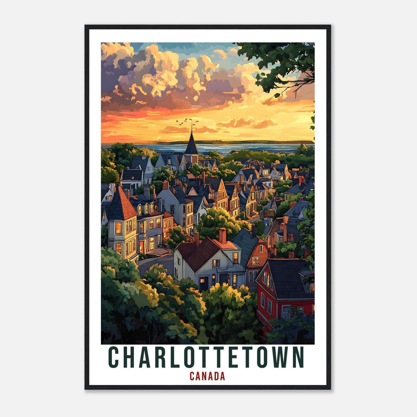Charlottetown Travel Print Canada Home Decor PLACE Wall Art Gift Wall Hanging Art Lover Charlottetown Canadian Artwork Travel Poster Art