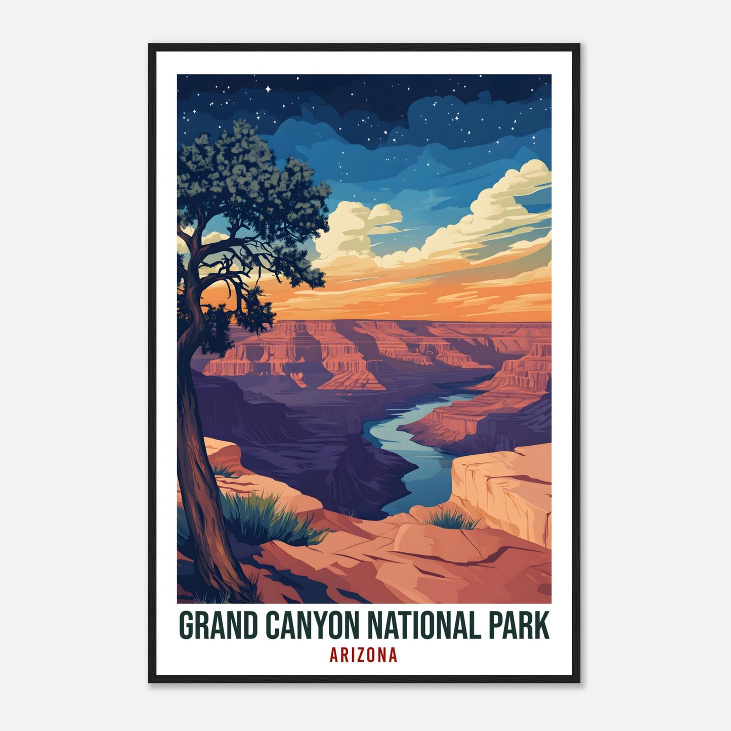 Grand Canyon National Park Arizona USA Travel Print Wall Art Wall Hanging Home Décor Grand Canyon Gift Travel Art USA Artwork Travel Poster