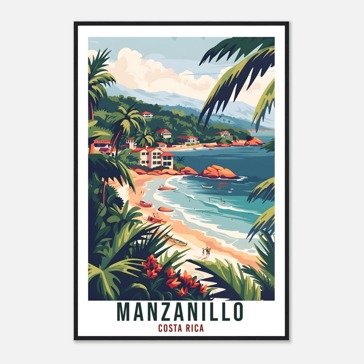 Manzanillo Costa Rica Travel Print Wall Art Wall Hanging Home Décor Manzanillo Beach Gift Artwork Travel Art Costa Rica City Travel Poster