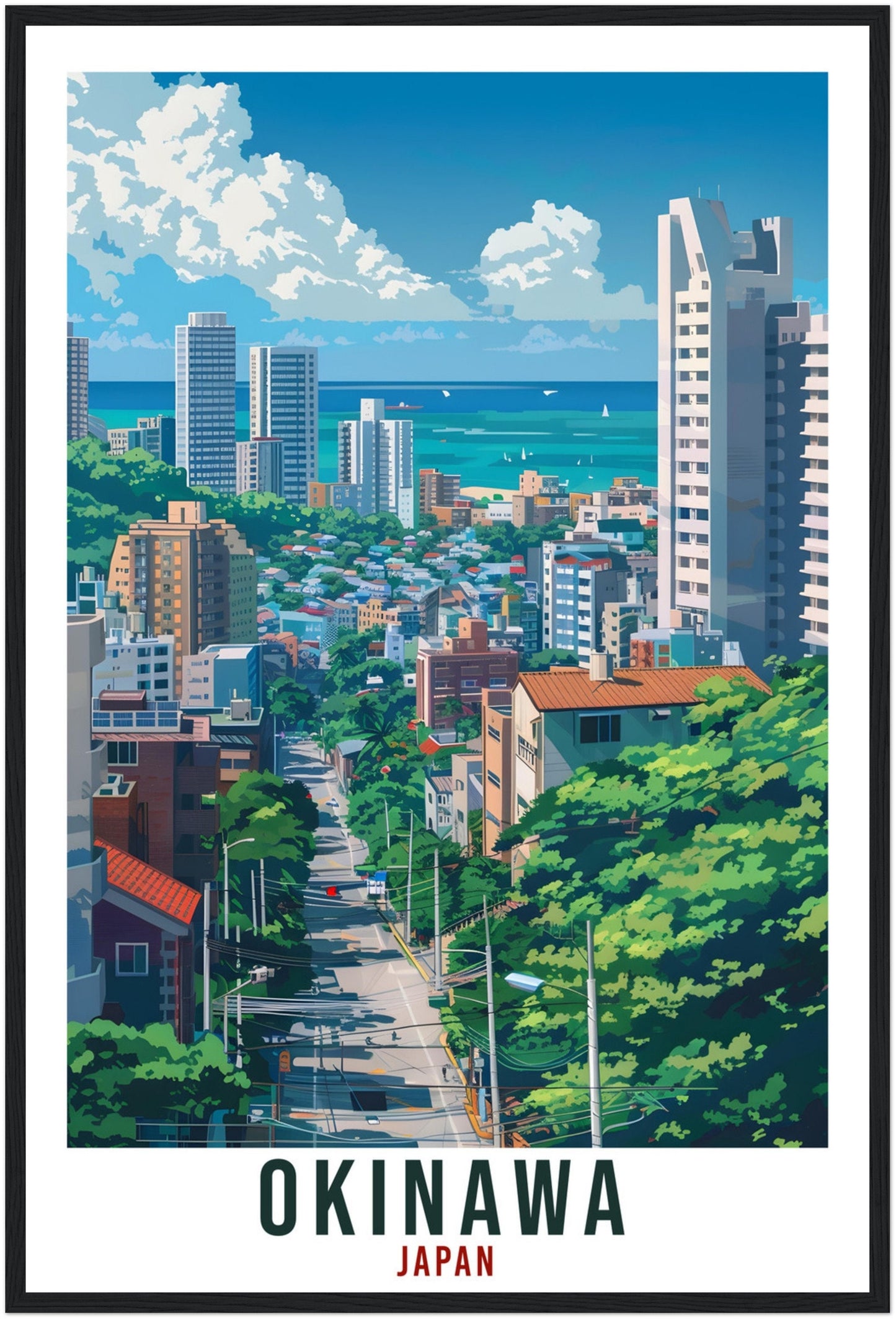 Okinawa Travel Print Japan Home Decoration Wall Art Gift Wall Hanging Art Lover Japanese Artwork Japan Okinawa Travel Poster Cityscape Print