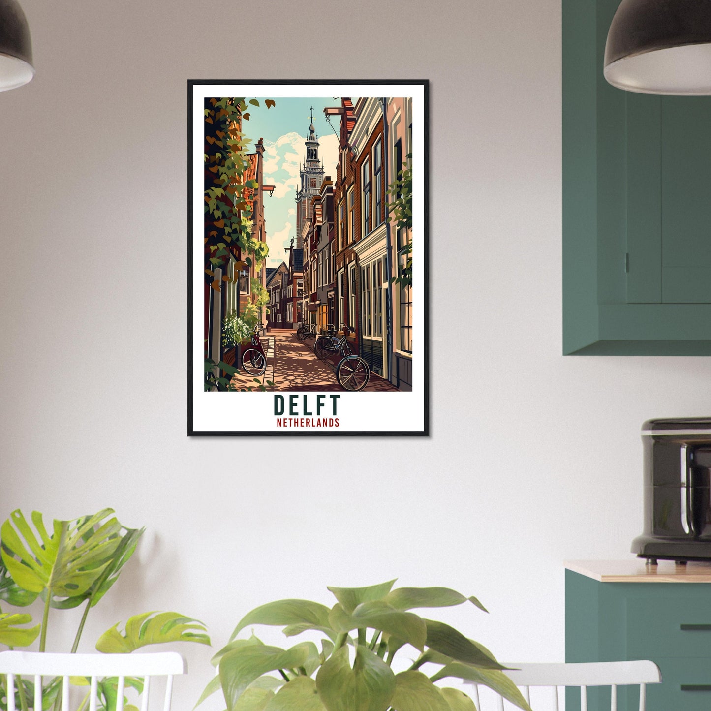 Delft Travel Print Holland Wall Art Wall Hanging Home Décor Delft Gift Art Lovers Gift Dutch Artwork Gift The Netherlands Travel Poster