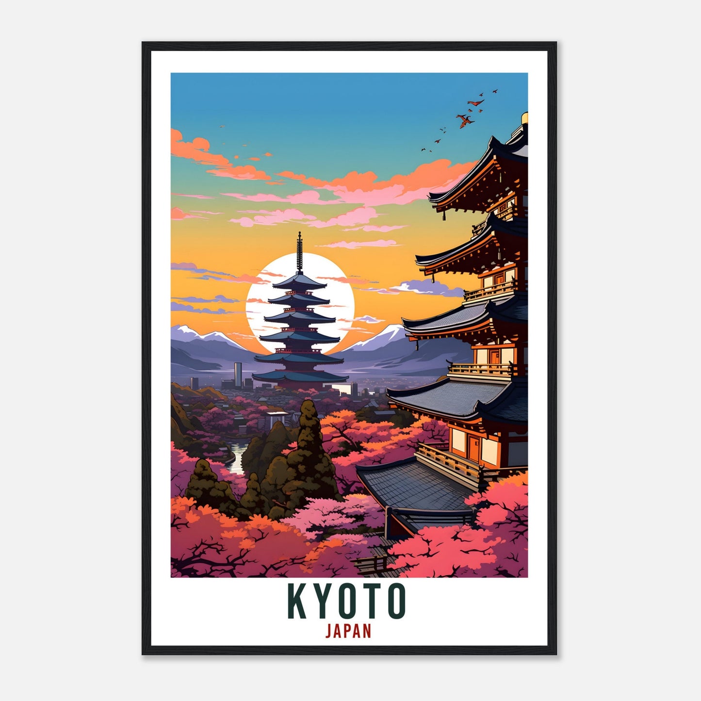 Kyoto Travel Print Japan Home Decoration Wall Art Gift Wall Hanging Art Lover Japanese Artwork Japan Kyoto Travel Poster Cityscape Print