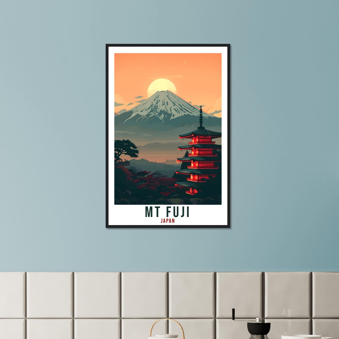 Mt Fuji Travel Print Japan Home Decoration Mount Fuji Wall Art Gift Wall Hanging Art Lover Japanese Artwork Japan Mt Fuji Travel Poster