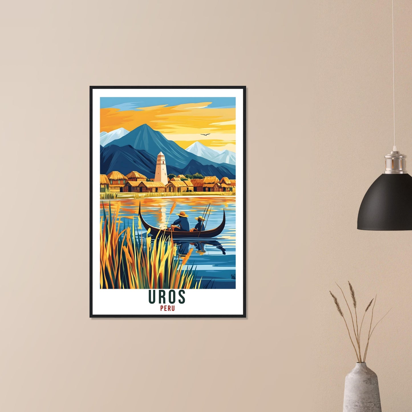 Uros Travel Print Peru Home Decor Uros Wall Art Gift Wall Hanging Art Lover Uros Peruvian Artwork Travel Poster Peru Uros Island Travel Art