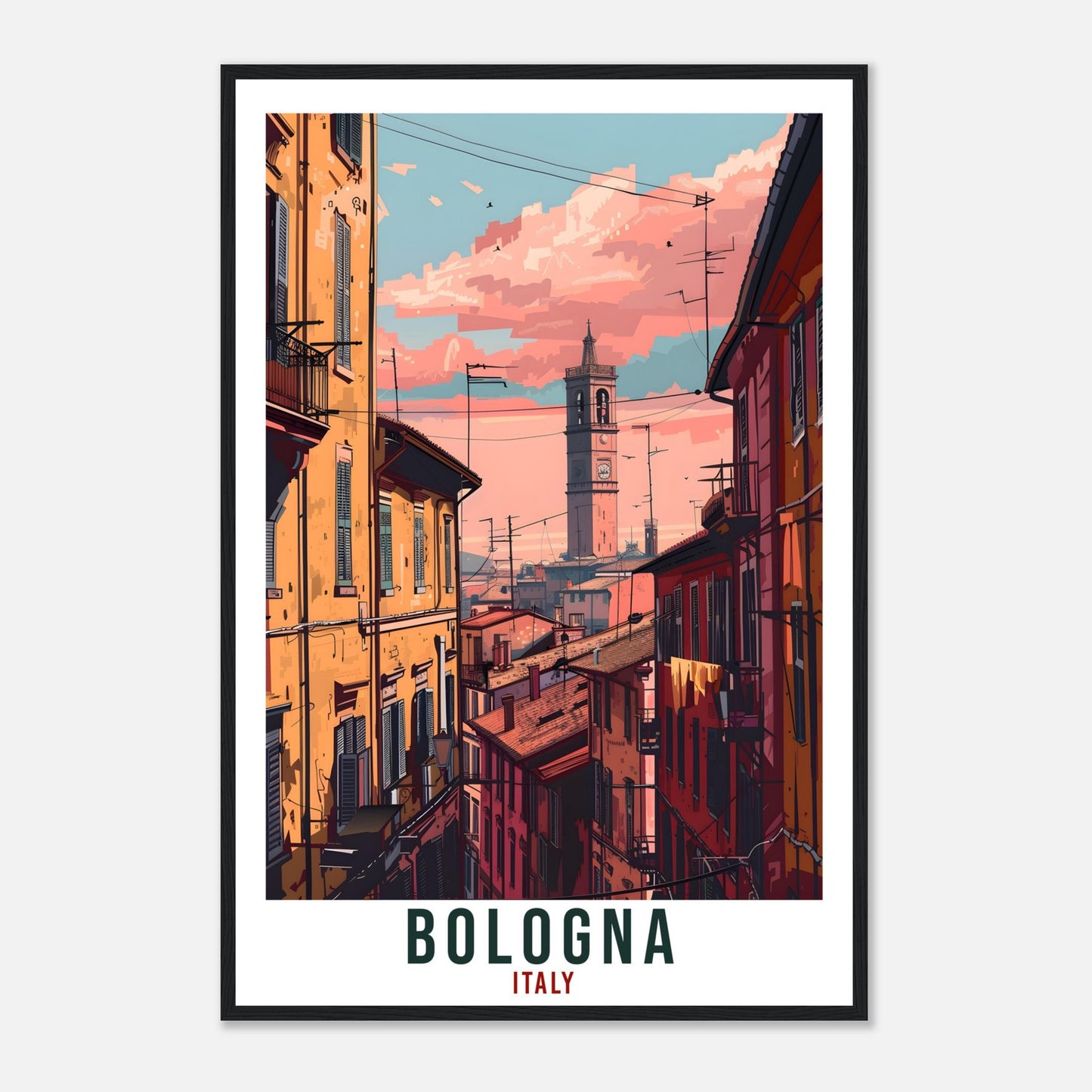 Bologna Travel Print Italy Wall Art Wall Hanging Home Living Décor Bologna Gift Art Lovers Gift Italy Artwork Gift Italian Travel Poster