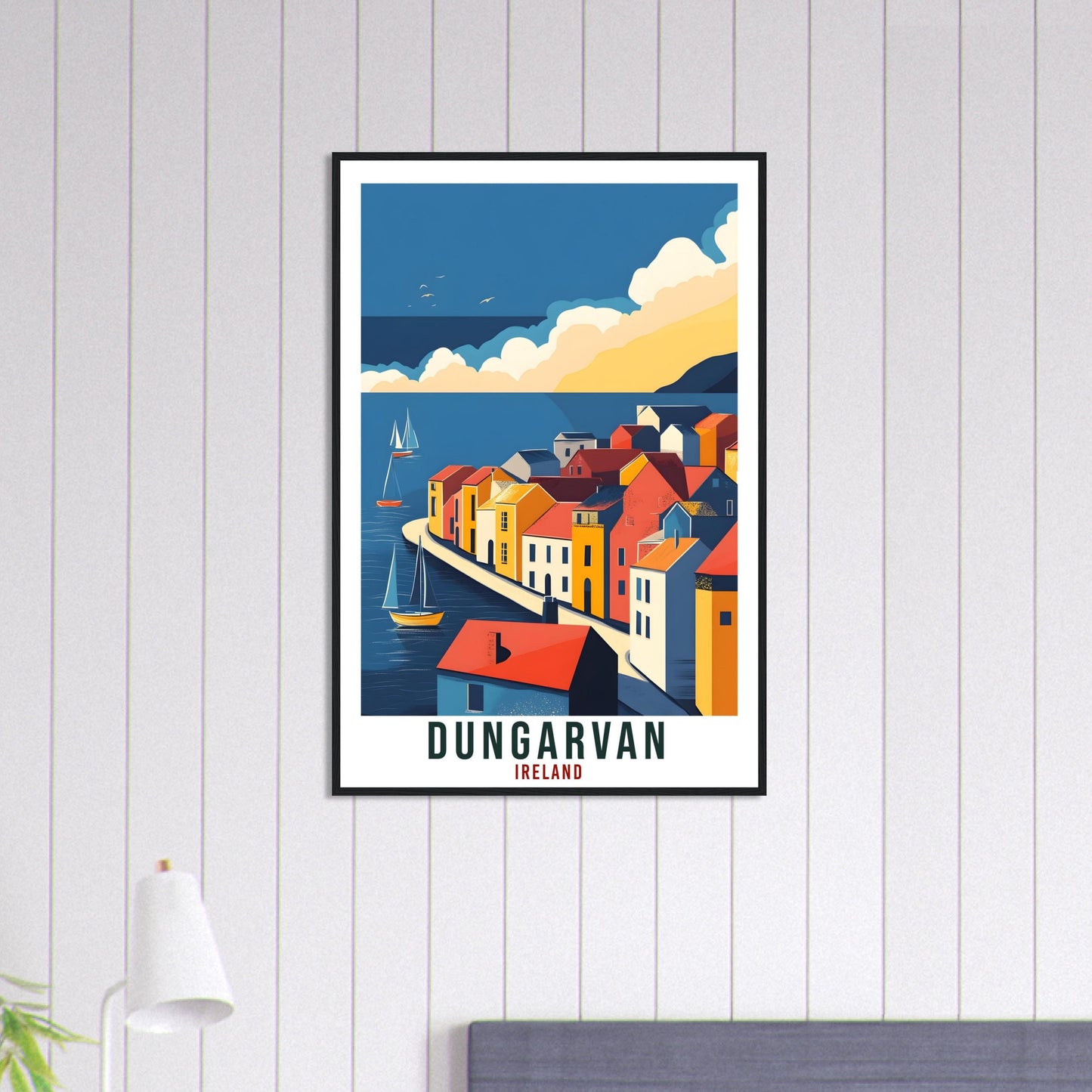 Dungarvan Travel Print Ireland Decor Dungarvan Wall Art Gift Wall Hanging Art Lover Waterford Irish Artwork Travel Poster Ireland Travel Art